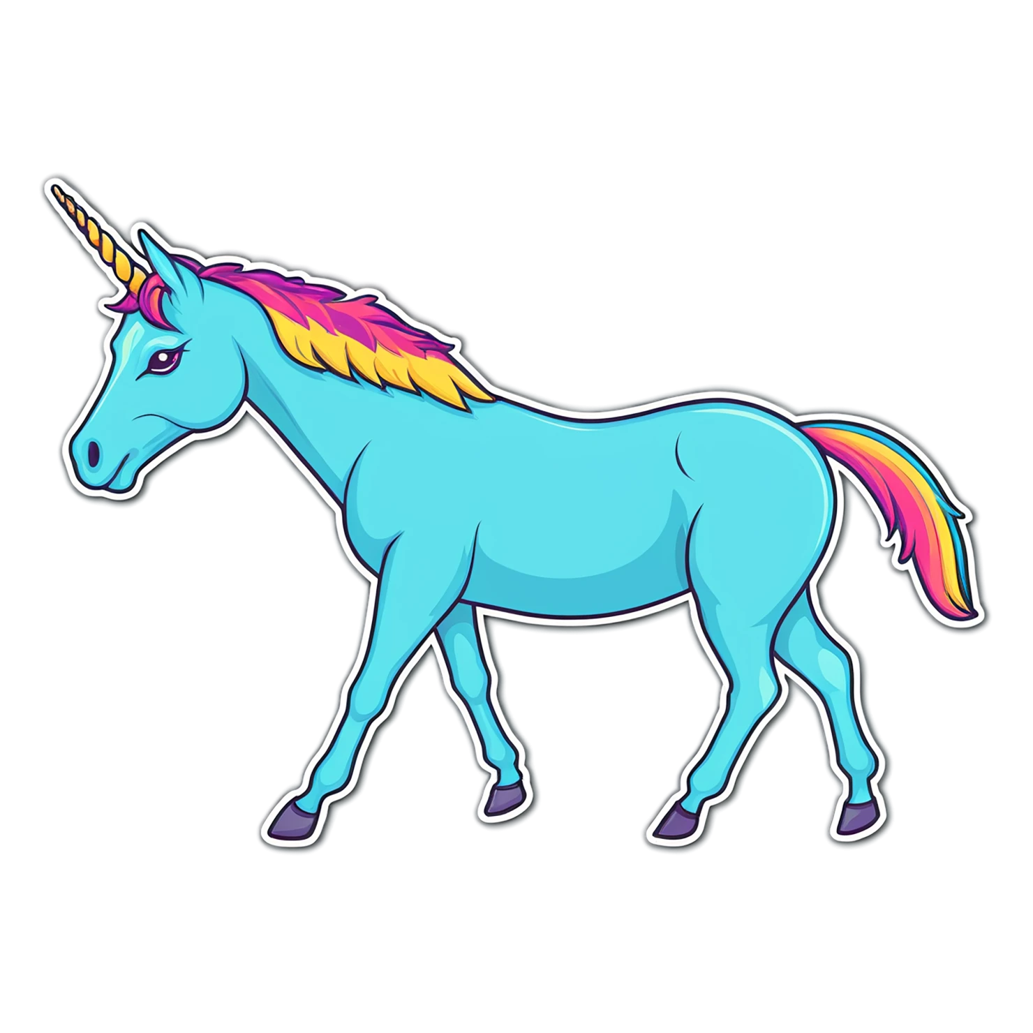 Unicorn cute sticker isolated on transparent background #23238