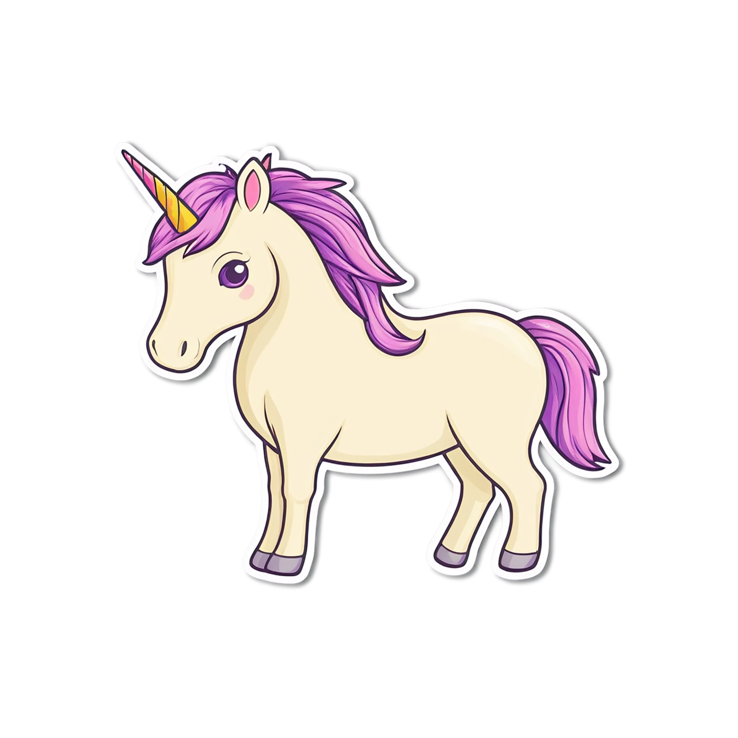 Unicorn cute sticker isolated on transparent background #23240