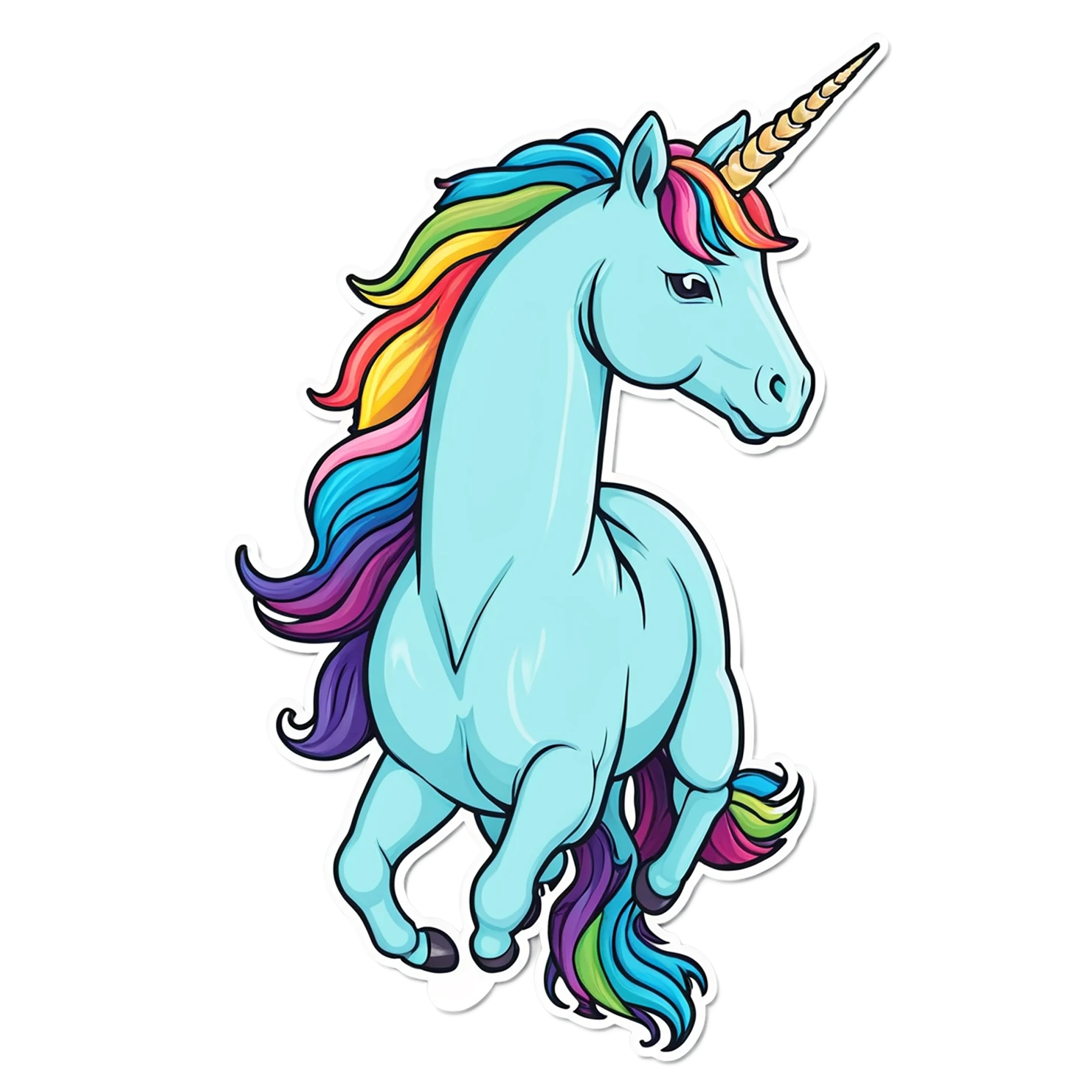 Unicorn cute sticker isolated on transparent background #23241