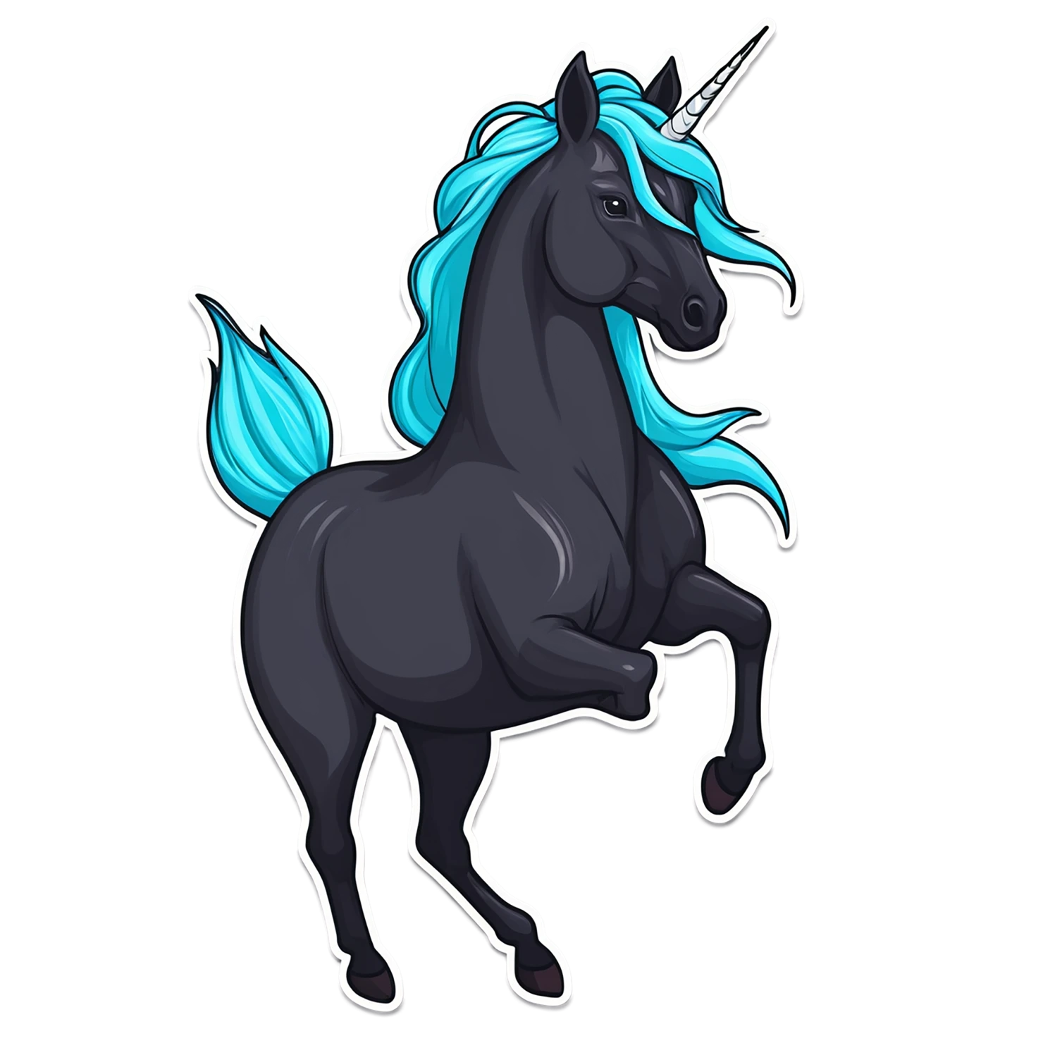 Unicorn cute sticker isolated on transparent background #23243