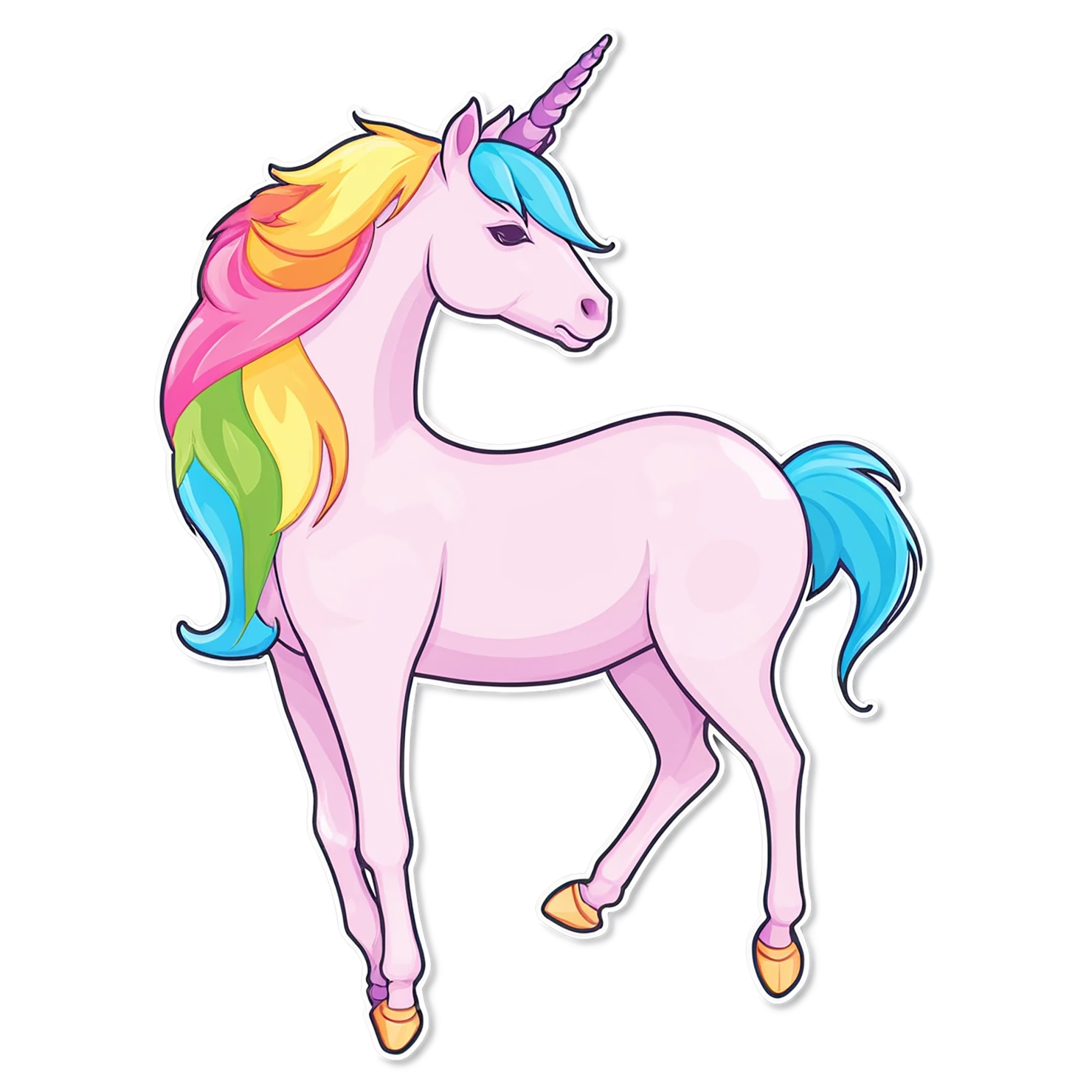 Unicorn cute sticker isolated on transparent background #23248