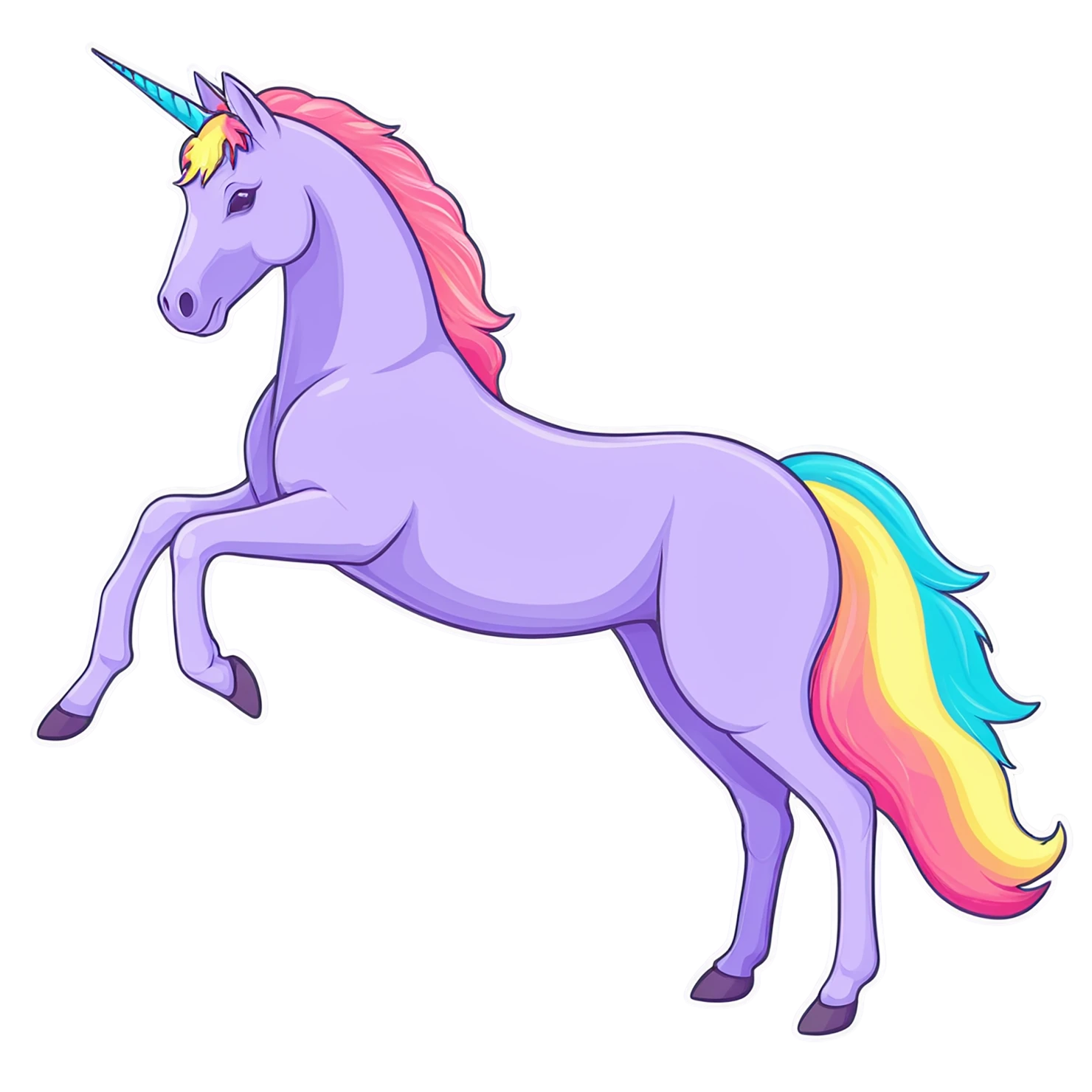 Unicorn cute sticker isolated on transparent background #23249