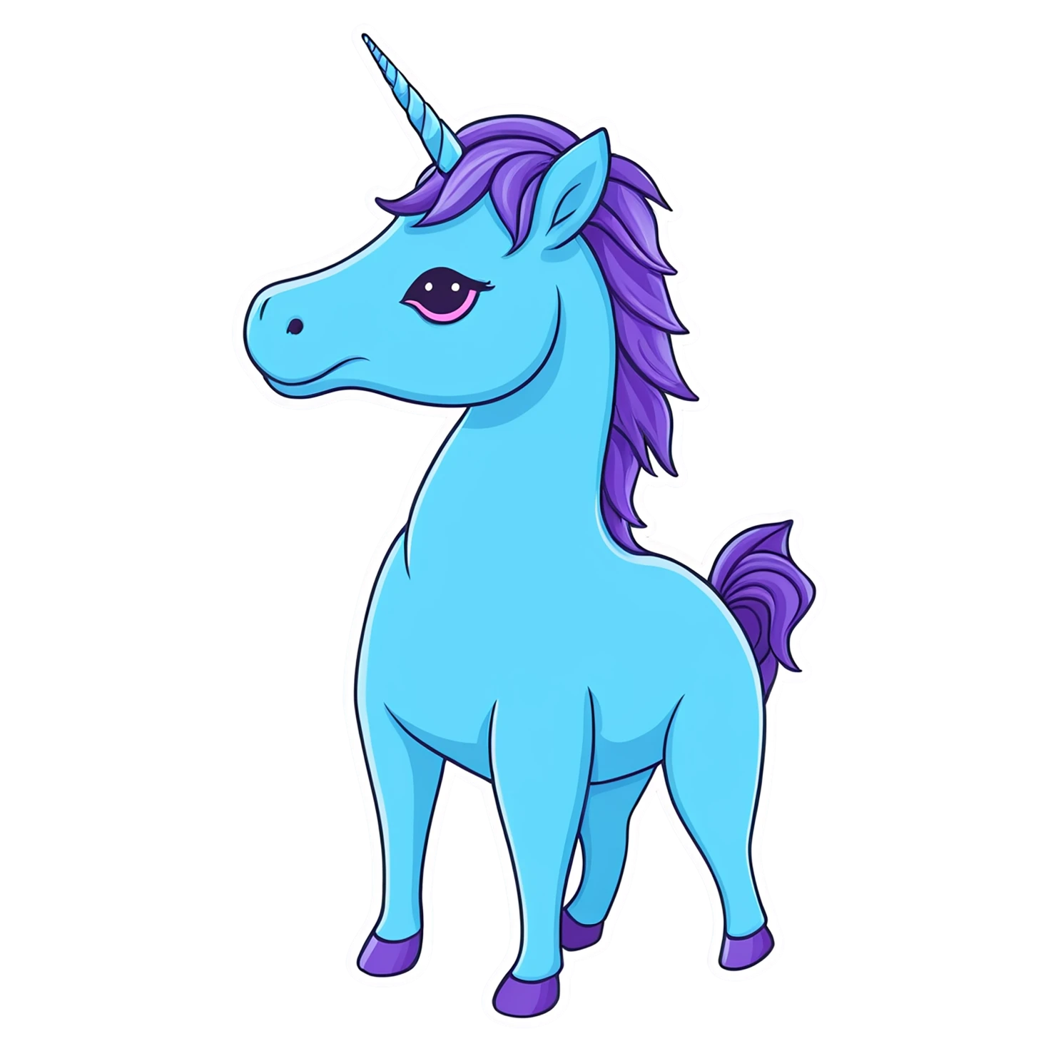 Unicorn cute sticker isolated on transparent background #23250