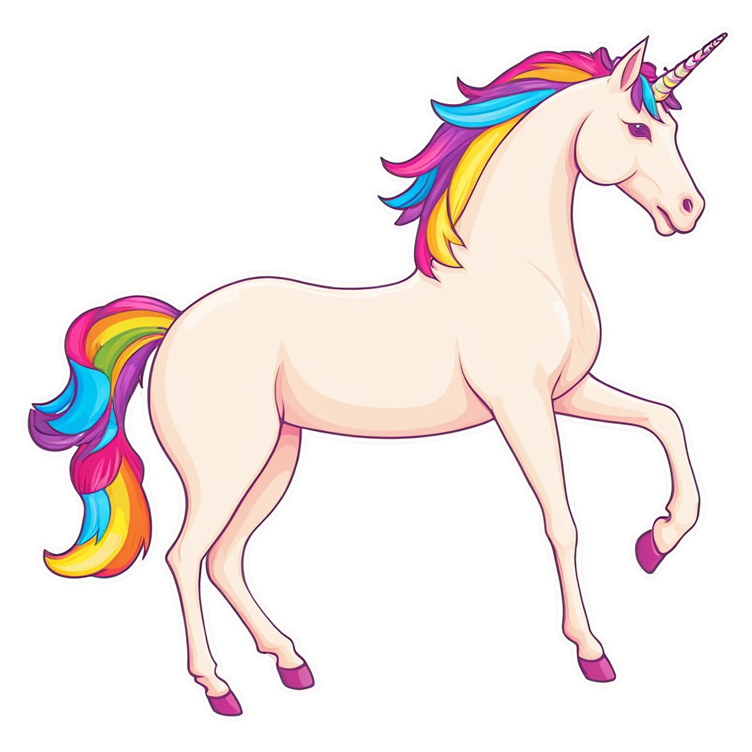 Unicorn cute sticker isolated on transparent background #23251