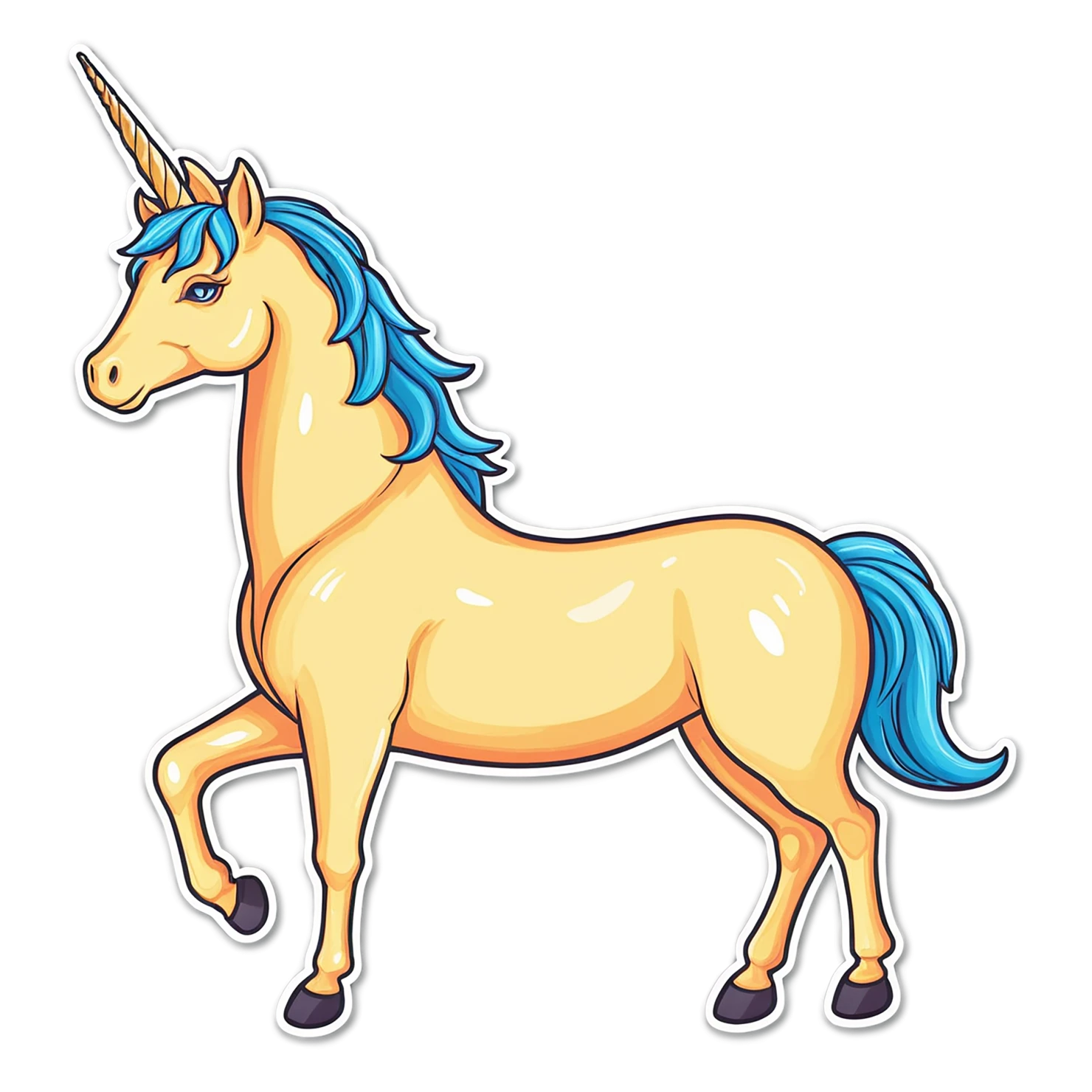Unicorn cute sticker isolated on transparent background #23252