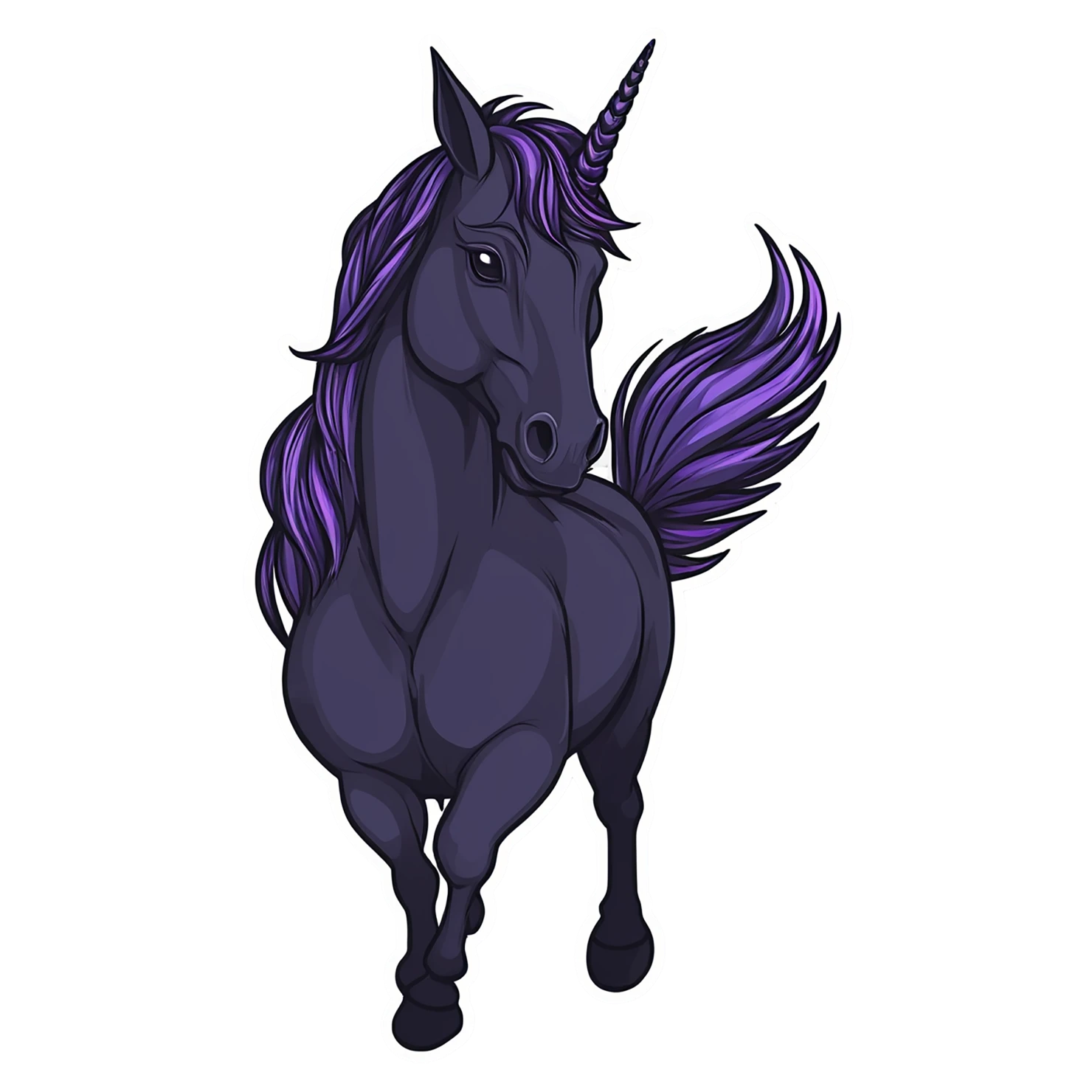 Unicorn cute sticker isolated on transparent background #23253