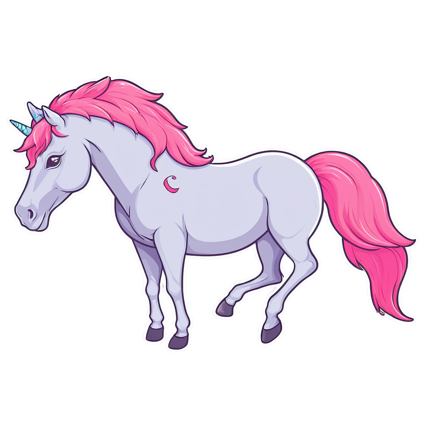 Unicorn cute sticker isolated on transparent background #23257