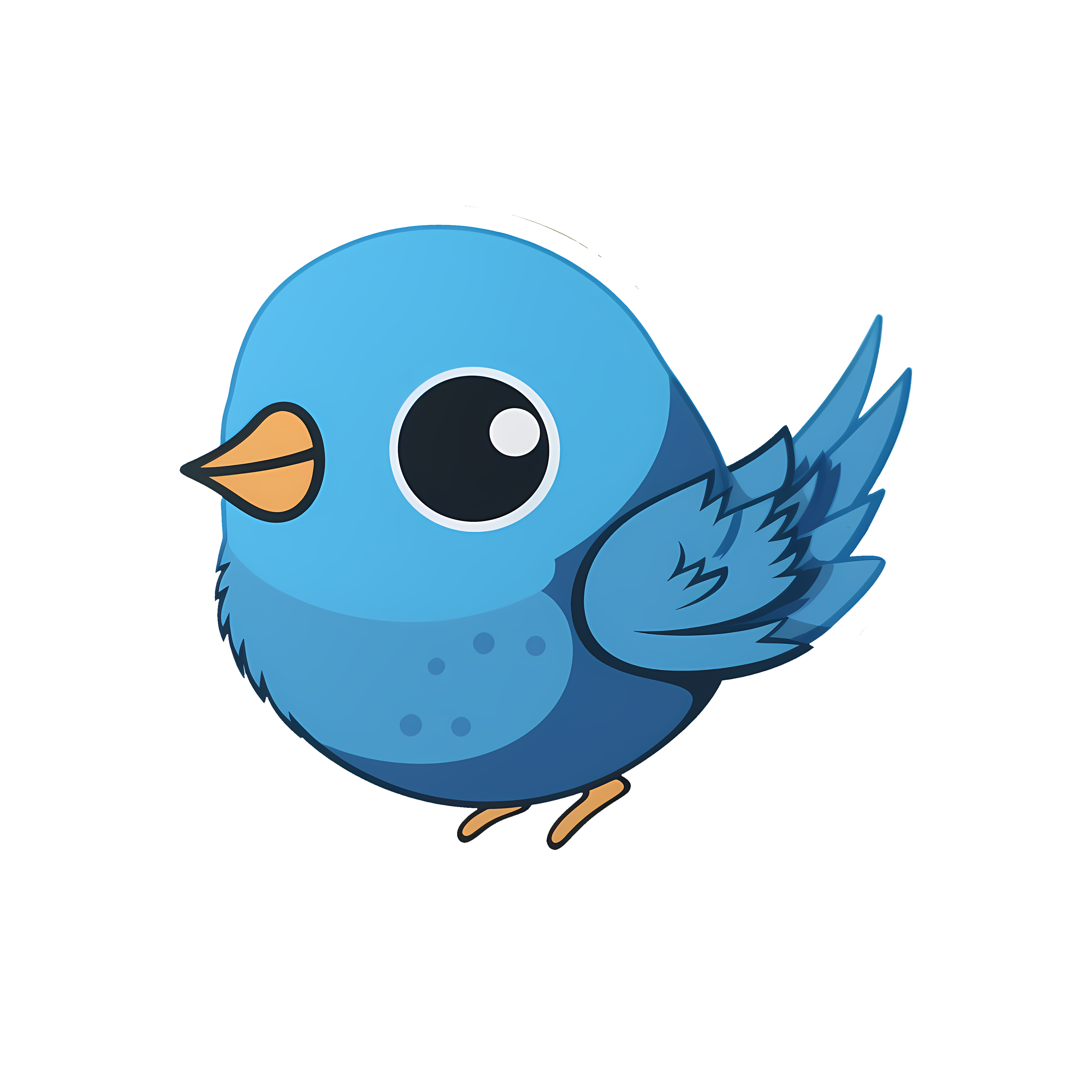 Cute blue bird sticker isolated on transparent background #24087