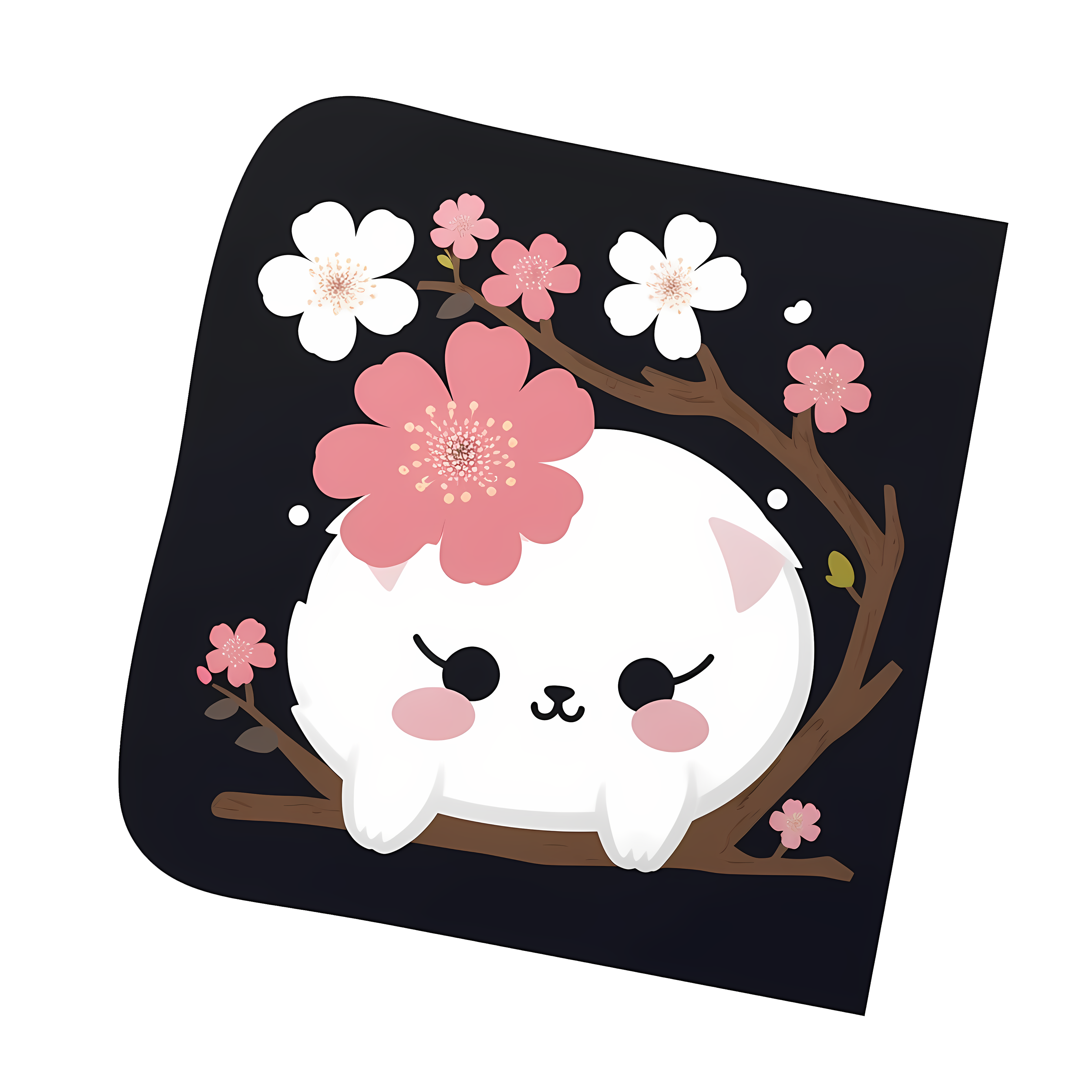 Kawaii cherry blossom sticker isolated on transparent background #24354