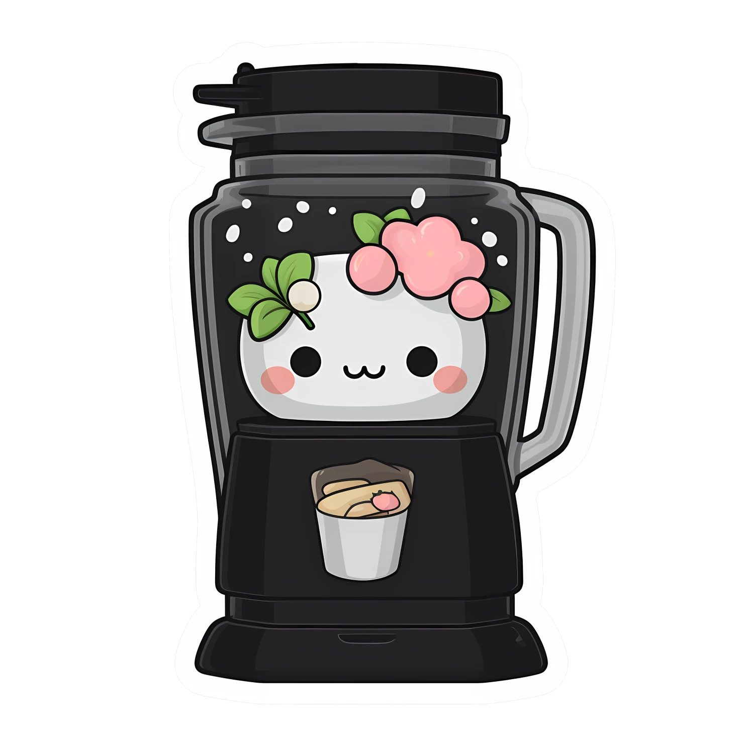 Kawaii blender machine sticker isolated on transparent background #24063