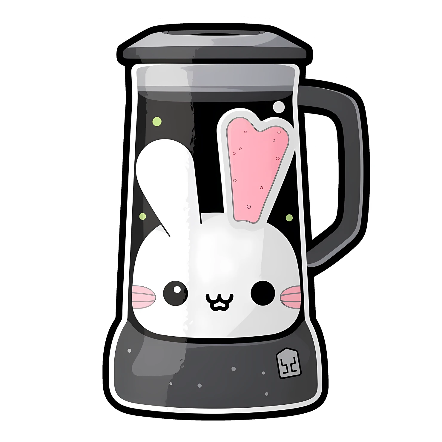 Kawaii blender machine sticker isolated on transparent background #24064