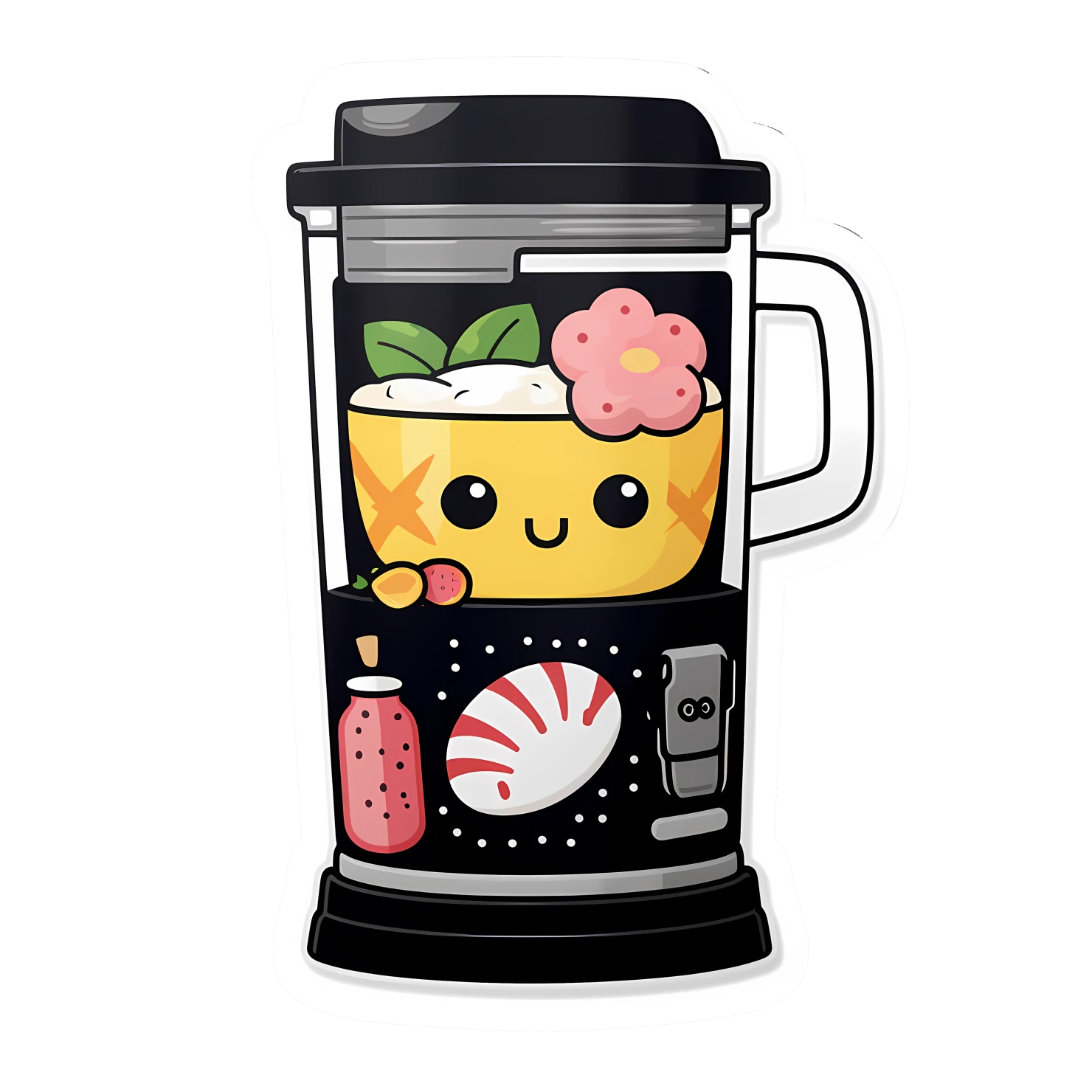 Kawaii blender machine sticker isolated on transparent background #24066