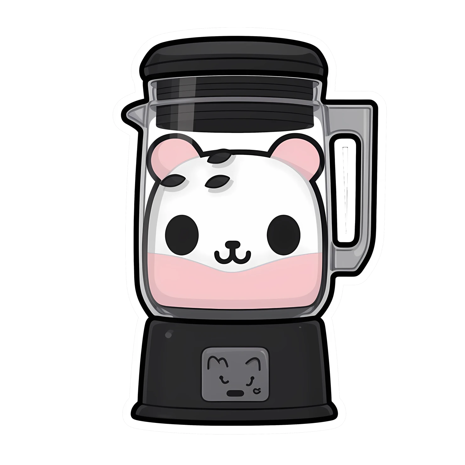 Kawaii blender machine sticker isolated on transparent background #24071