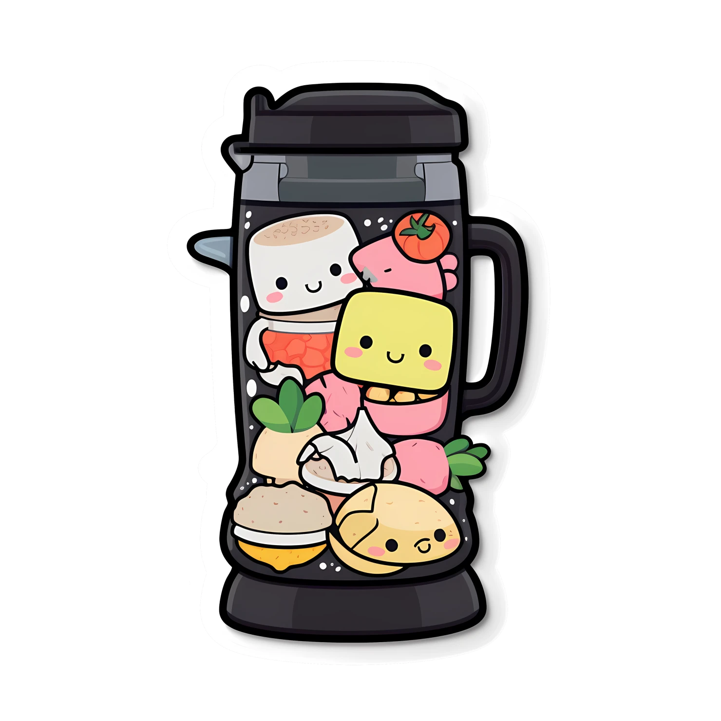 Kawaii blender machine sticker isolated on transparent background #24072