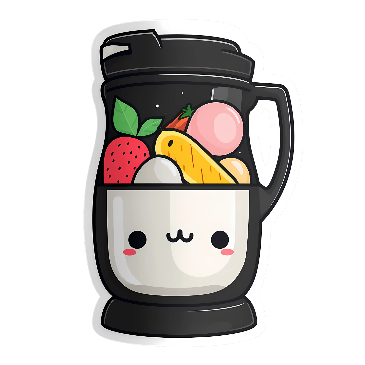 Kawaii blender machine sticker isolated on transparent background #24073