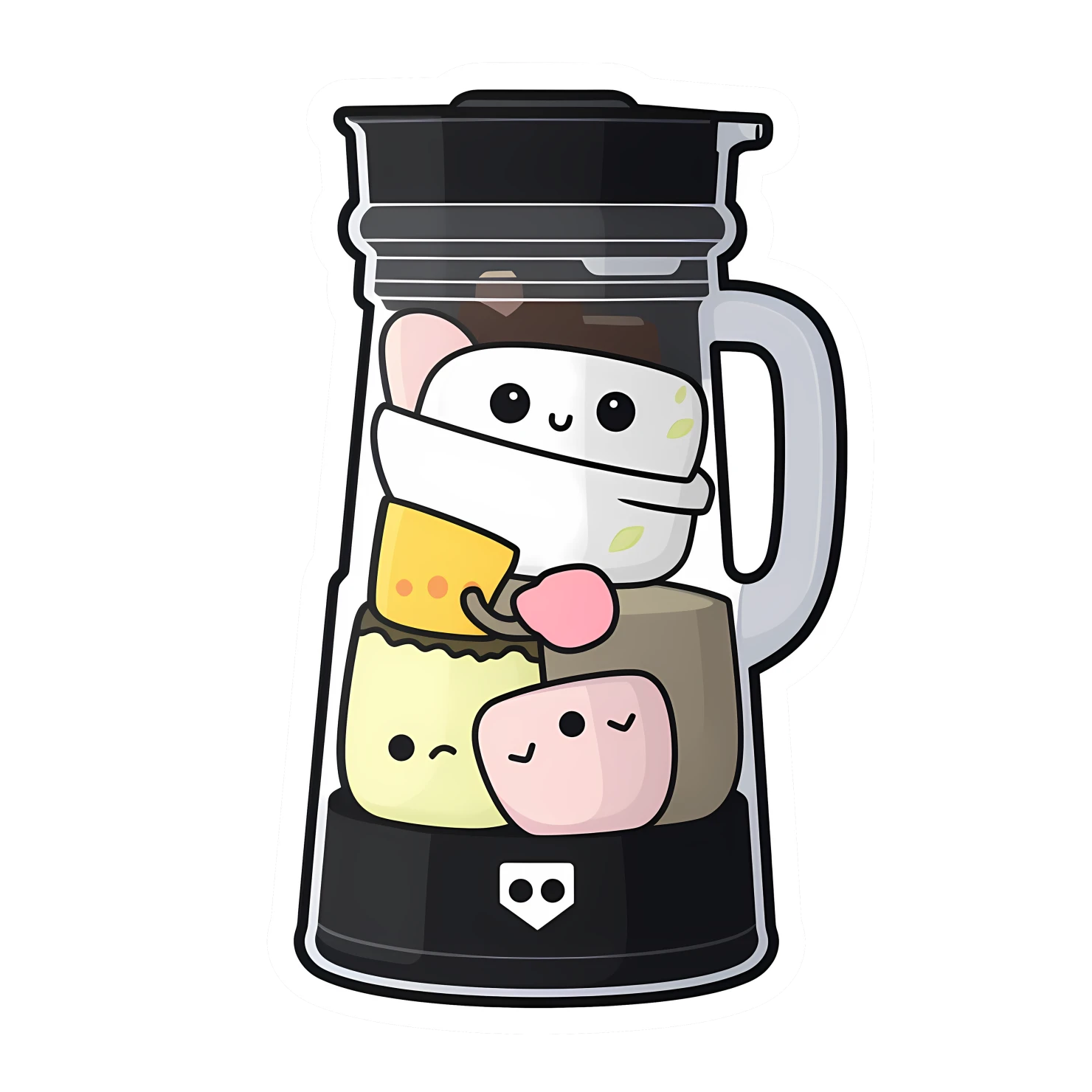 Kawaii blender machine sticker isolated on transparent background #24074