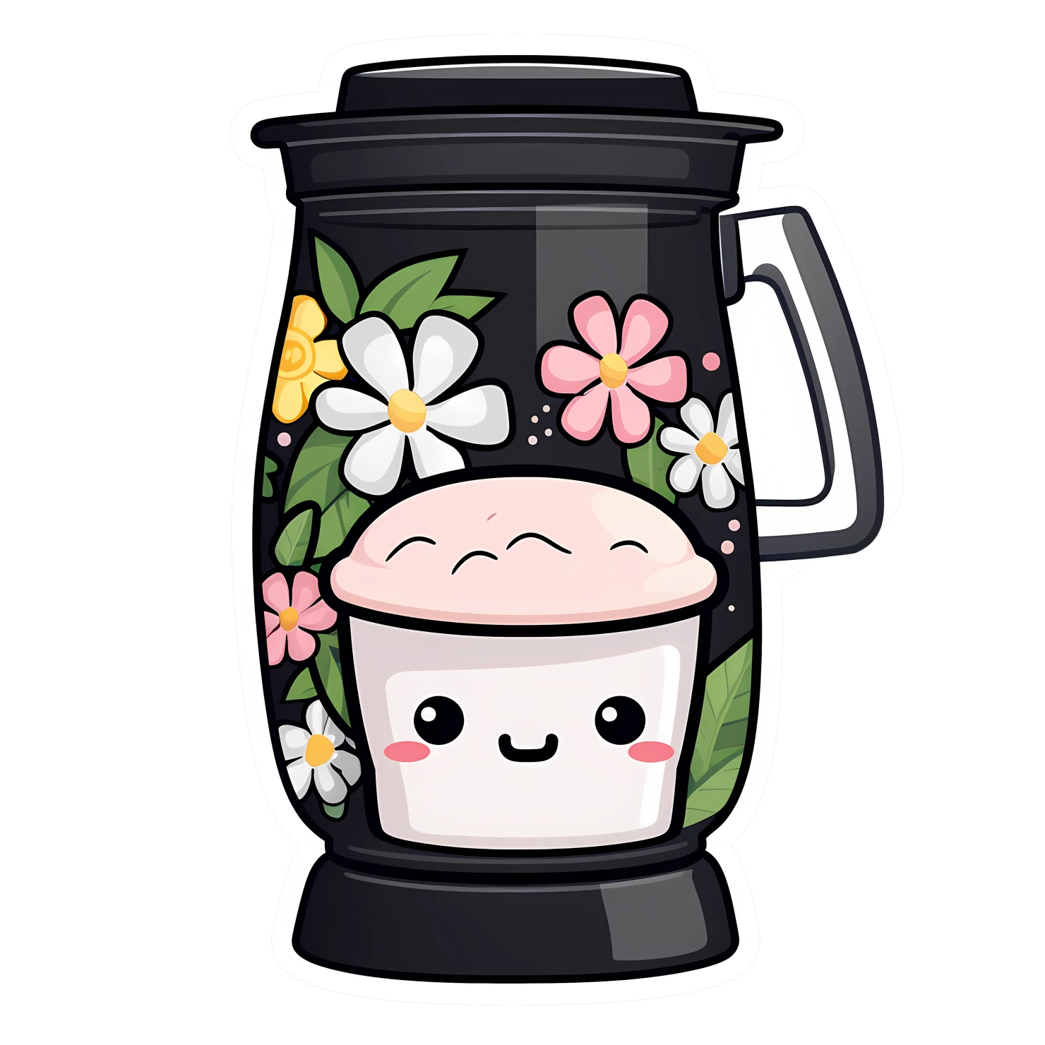 Kawaii blender machine sticker isolated on transparent background #24075