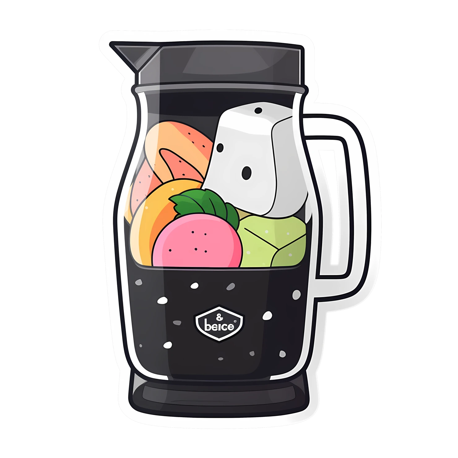 Kawaii blender machine sticker isolated on transparent background #24076