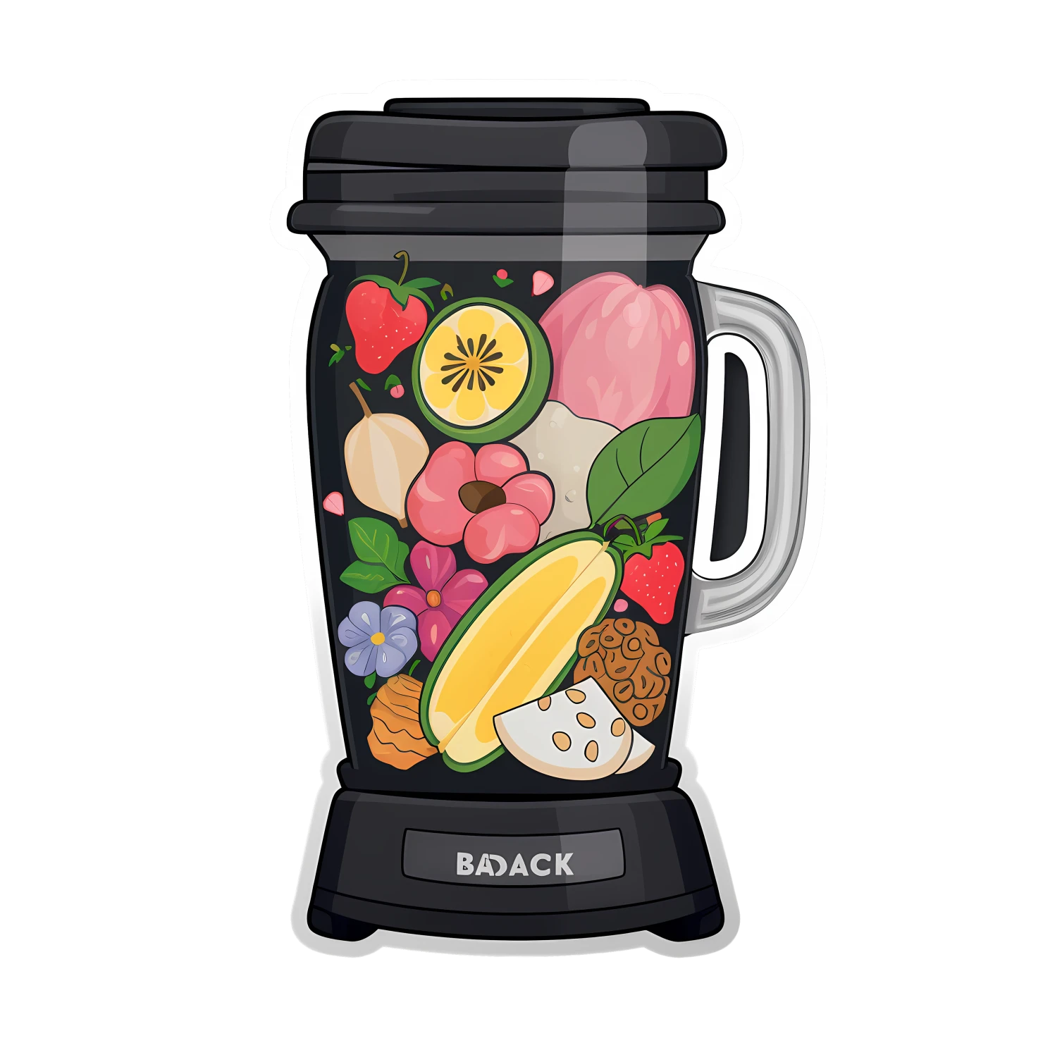 Kawaii blender machine sticker isolated on transparent background #24077