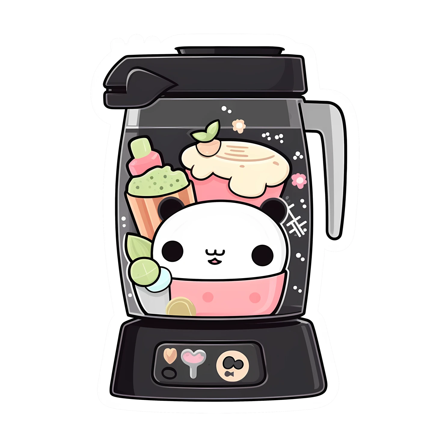 Kawaii blender machine sticker isolated on transparent background #24078