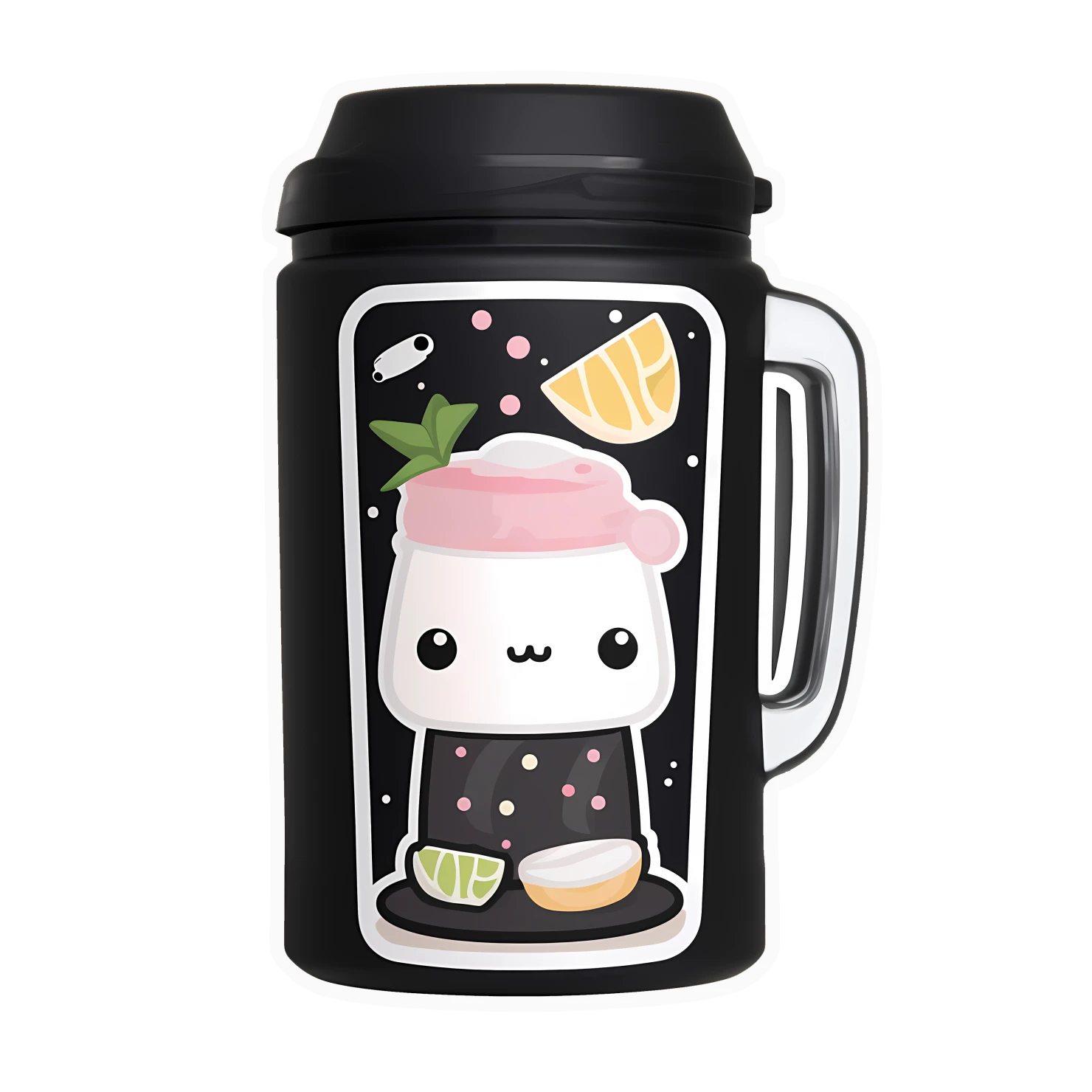 Kawaii blender machine sticker isolated on transparent background #24080