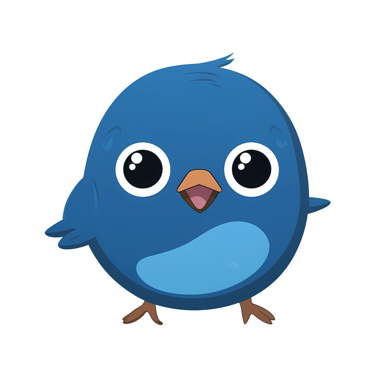 Cute blue bird sticker isolated on transparent background #24099