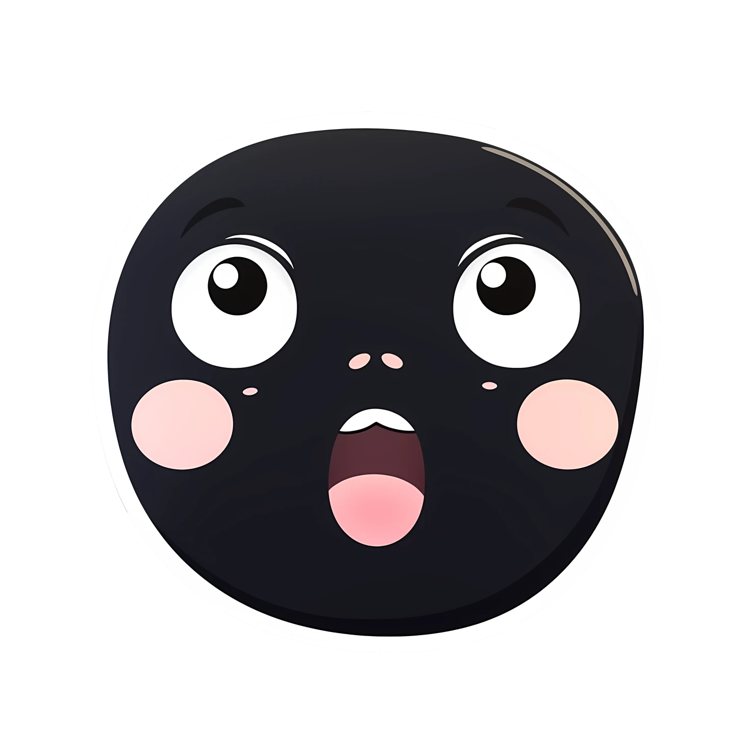 Blushing face sticker isolated on transparent background #24101