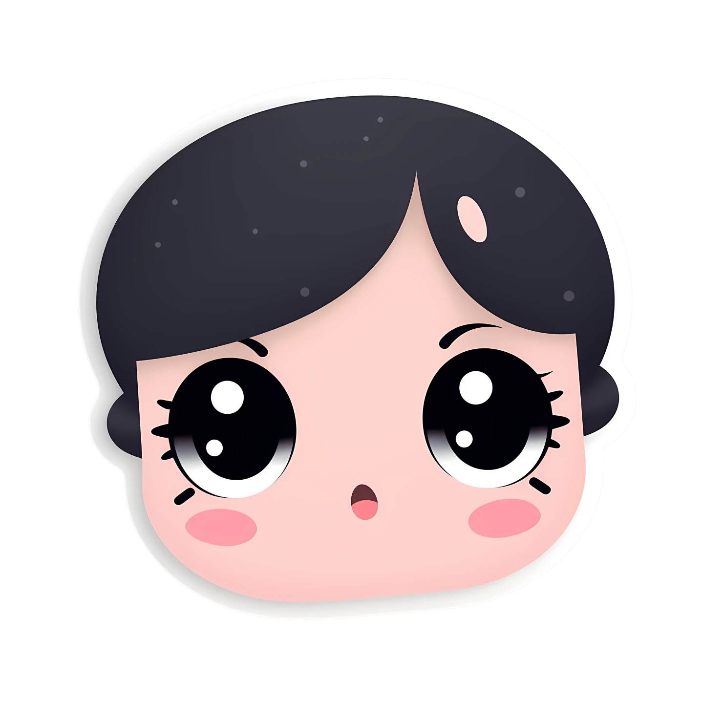 Blushing face sticker isolated on transparent background #24115