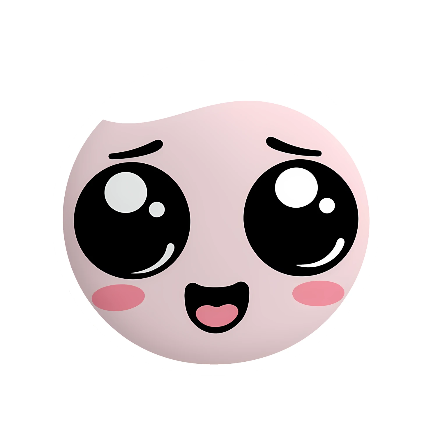 Blushing face sticker isolated on transparent background #24122