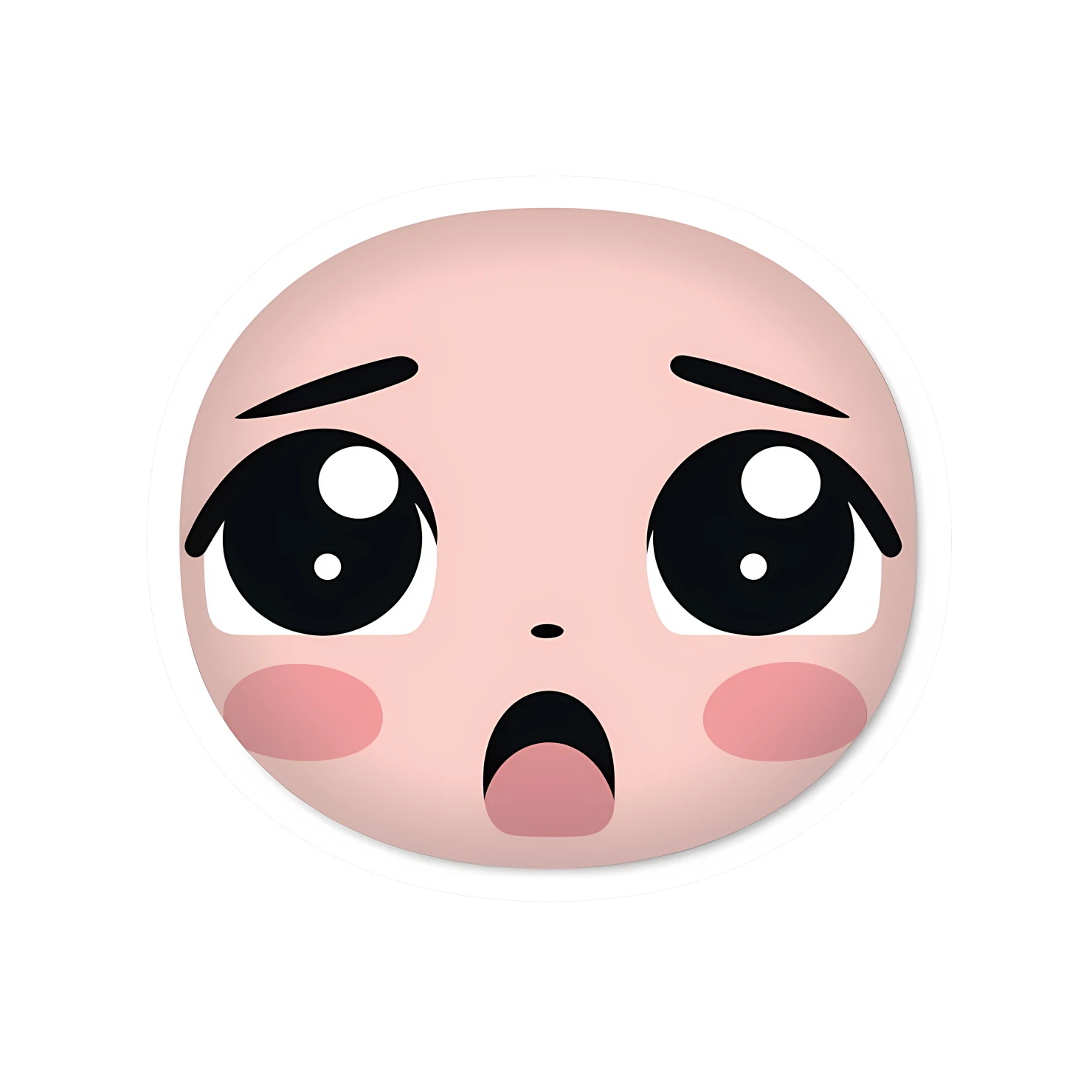 Blushing face sticker isolated on transparent background #24123