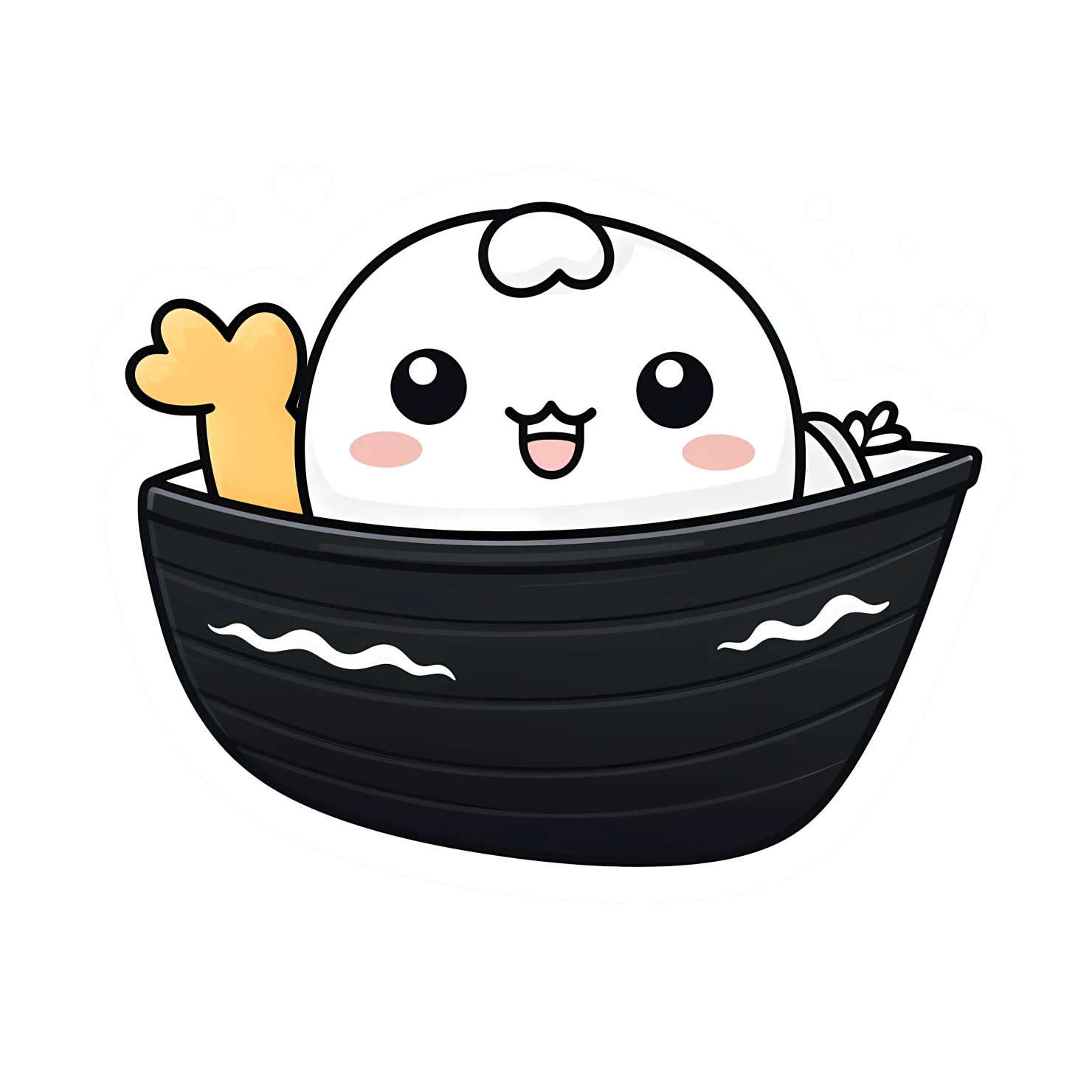 Boat with cute animal sticker isolated on transparent background #24132