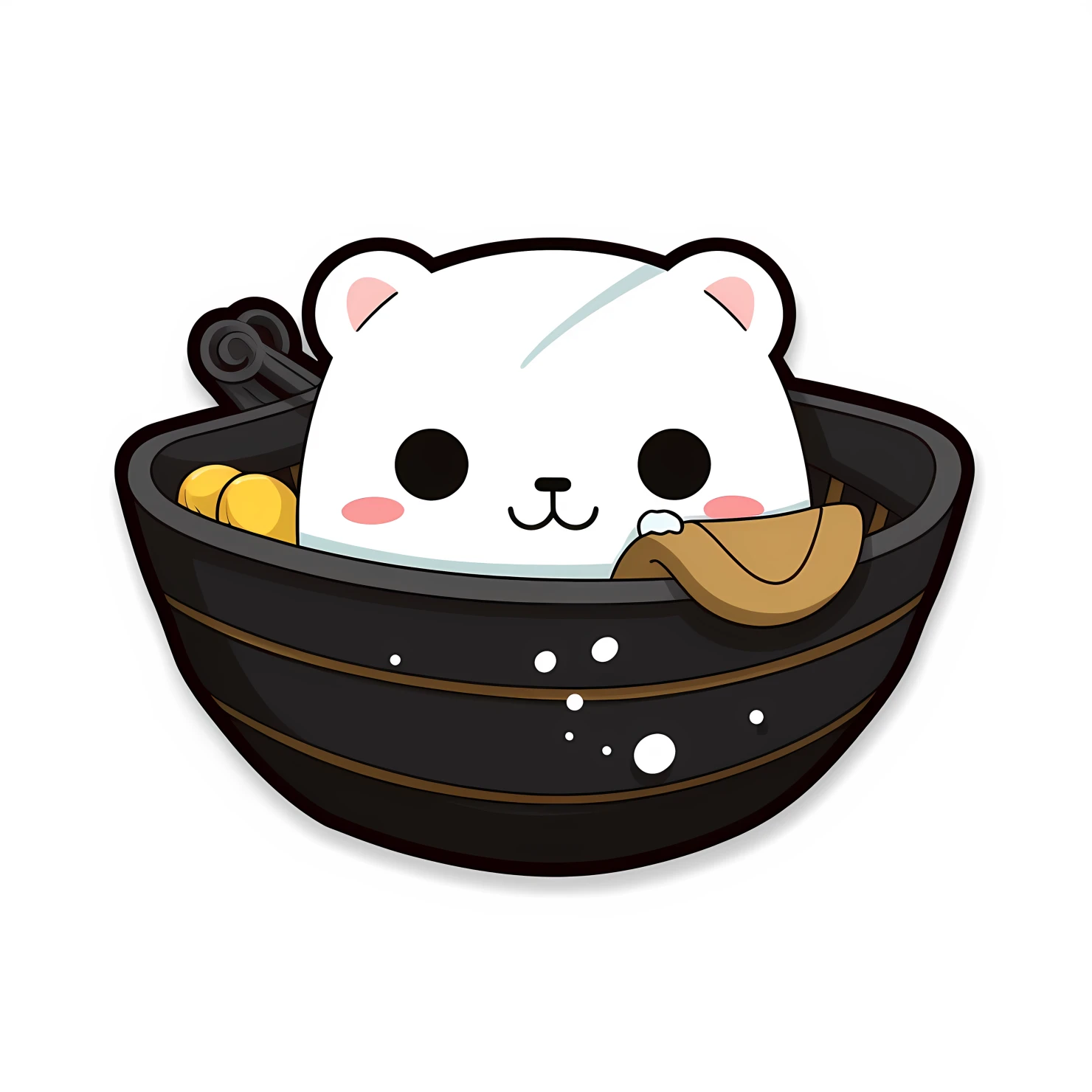 Boat with cute animal sticker isolated on transparent background #24135