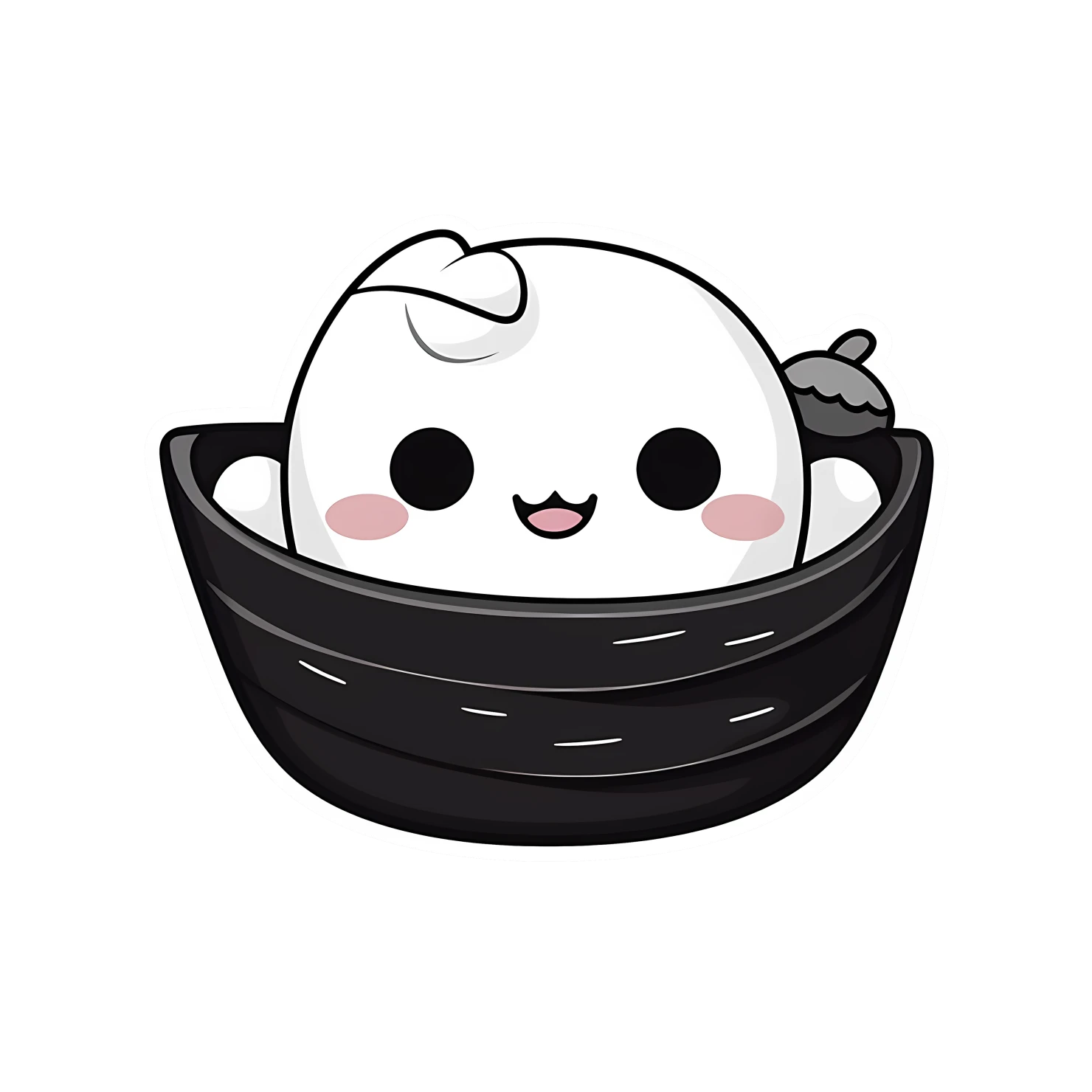 Boat with cute animal sticker isolated on transparent background #24138