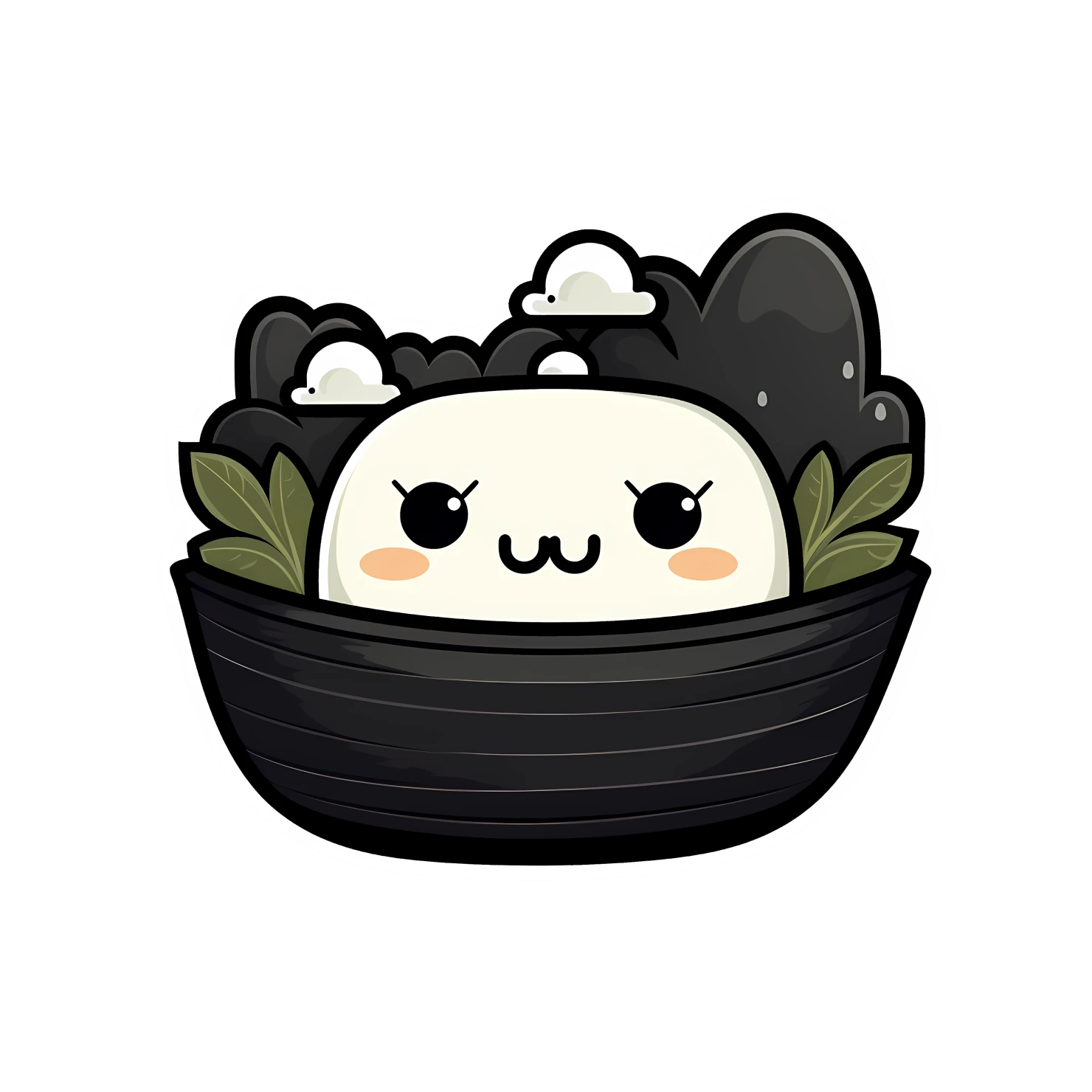 Boat with cute animal sticker isolated on transparent background #24142