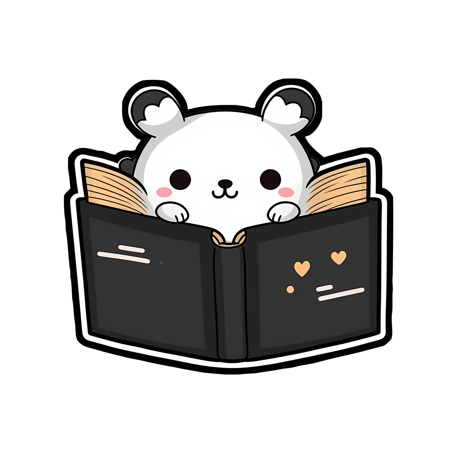 Kawaii book sticker isolated on transparent background #24144