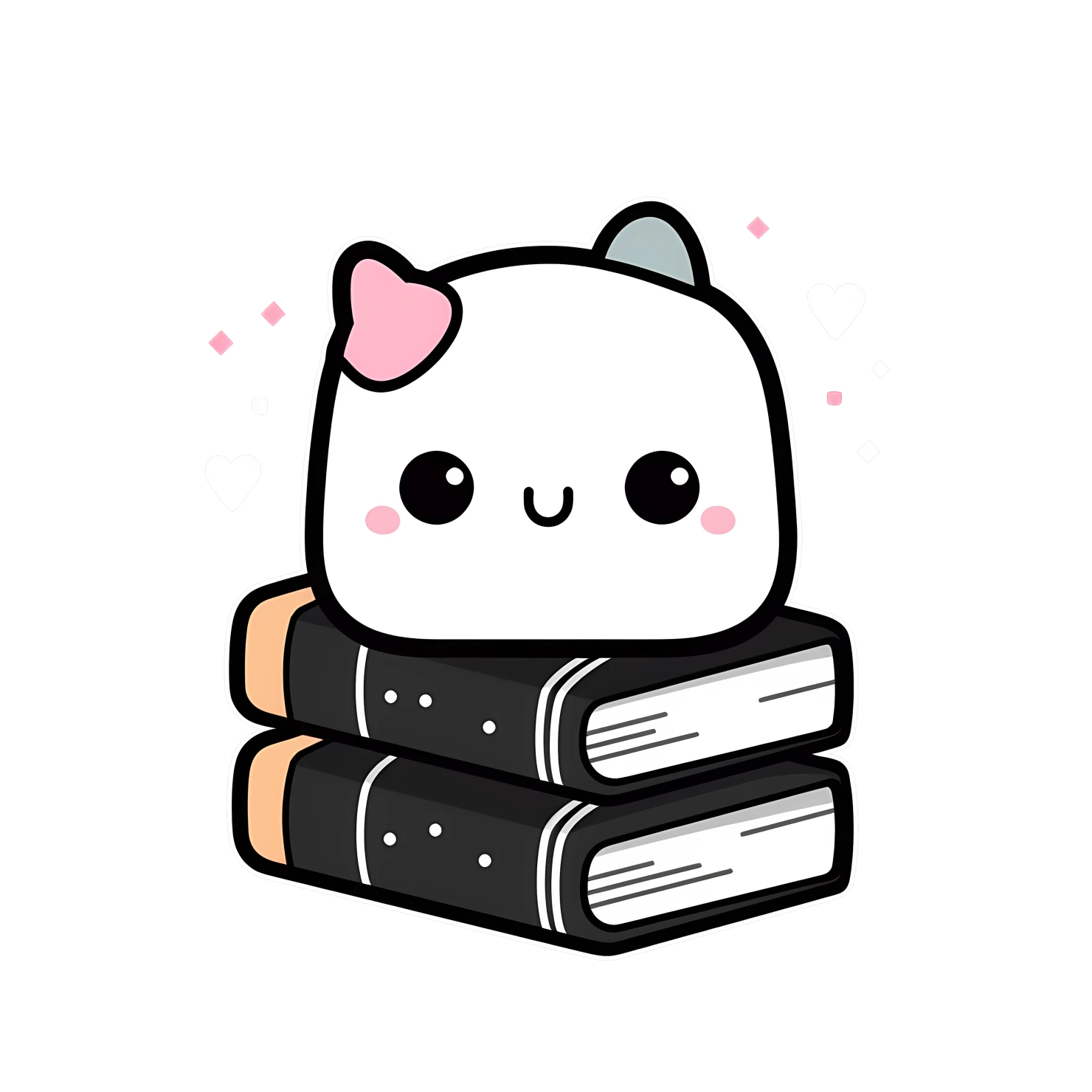 Kawaii book sticker isolated on transparent background #24145