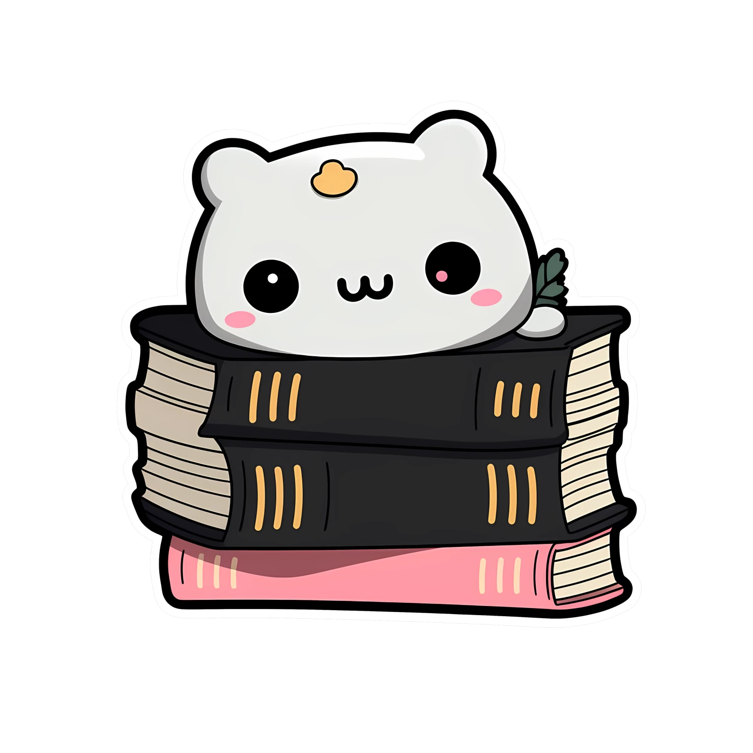 Kawaii book sticker isolated on transparent background #24146