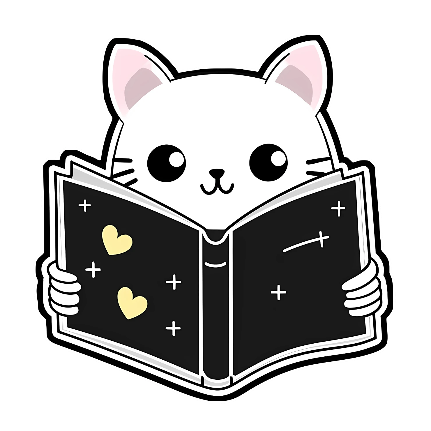 Kawaii book sticker isolated on transparent background #24147
