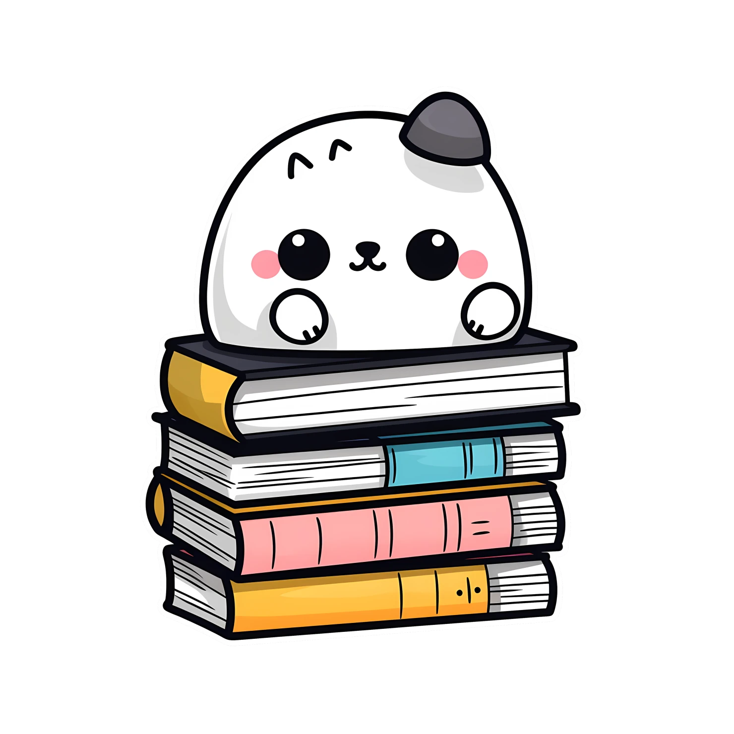 Kawaii book sticker isolated on transparent background #24149