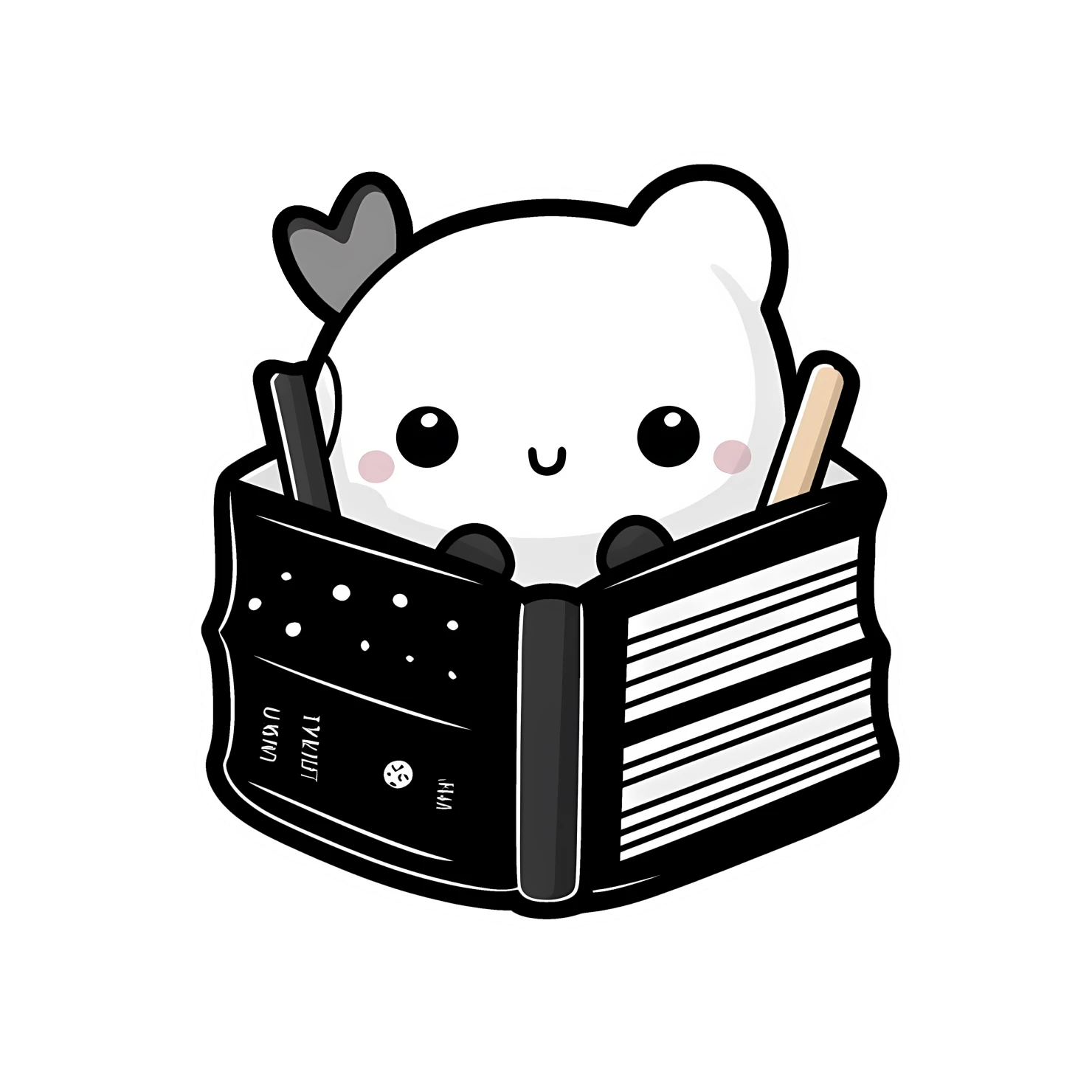Kawaii book sticker isolated on transparent background #24151