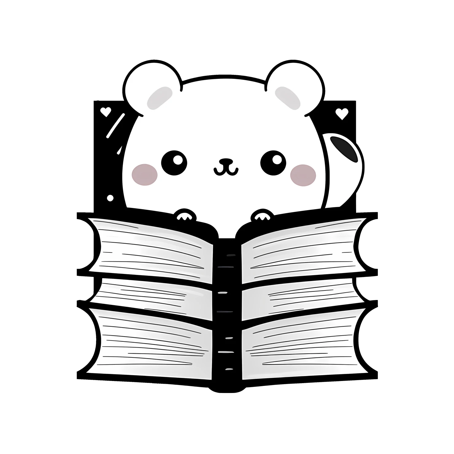 Kawaii book sticker isolated on transparent background #24152