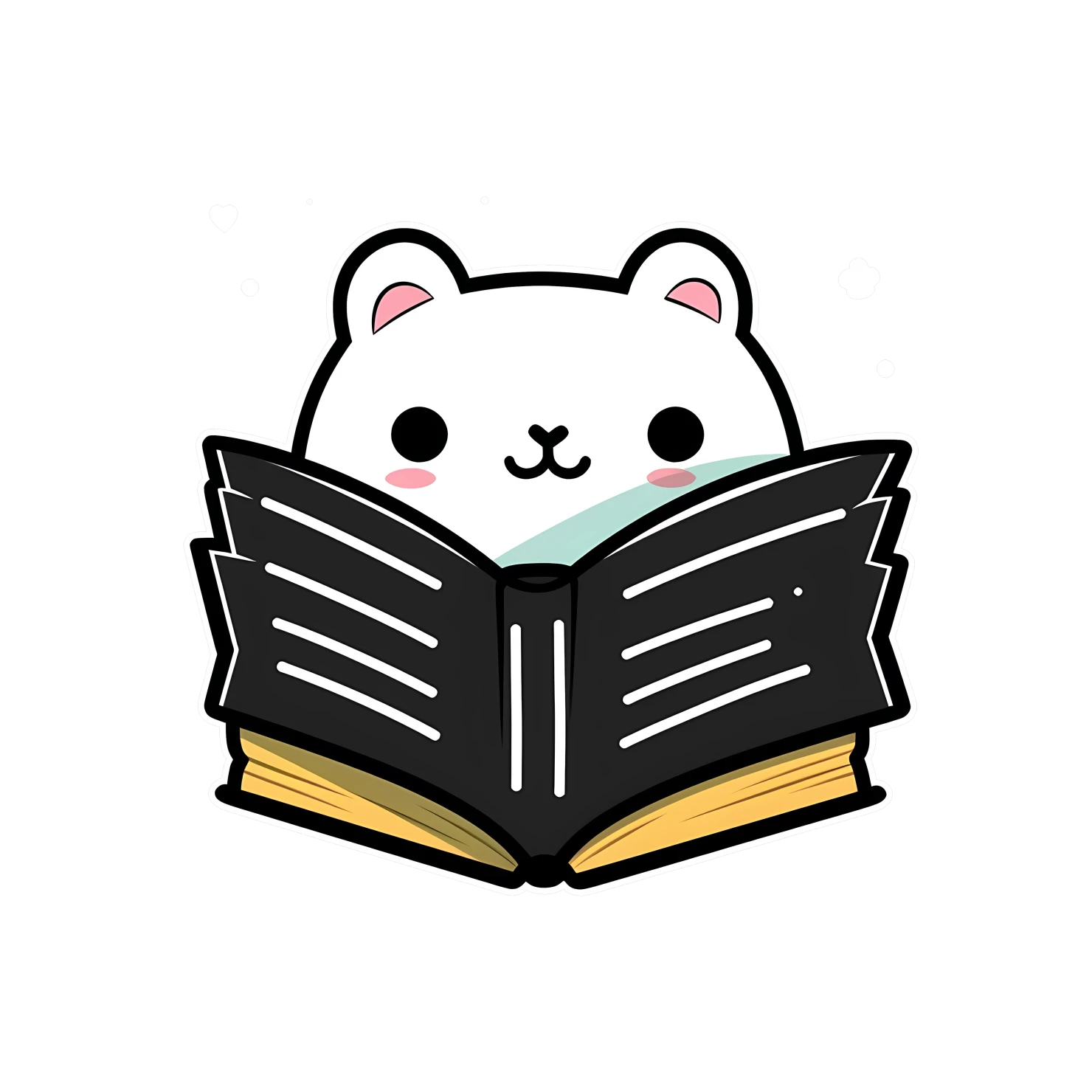 Kawaii book sticker isolated on transparent background #24153