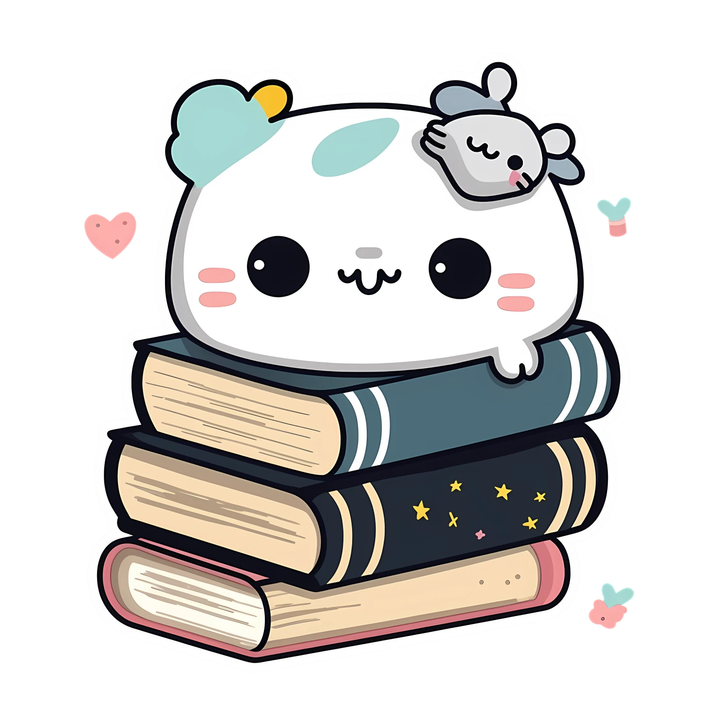 Kawaii book sticker isolated on transparent background #24154