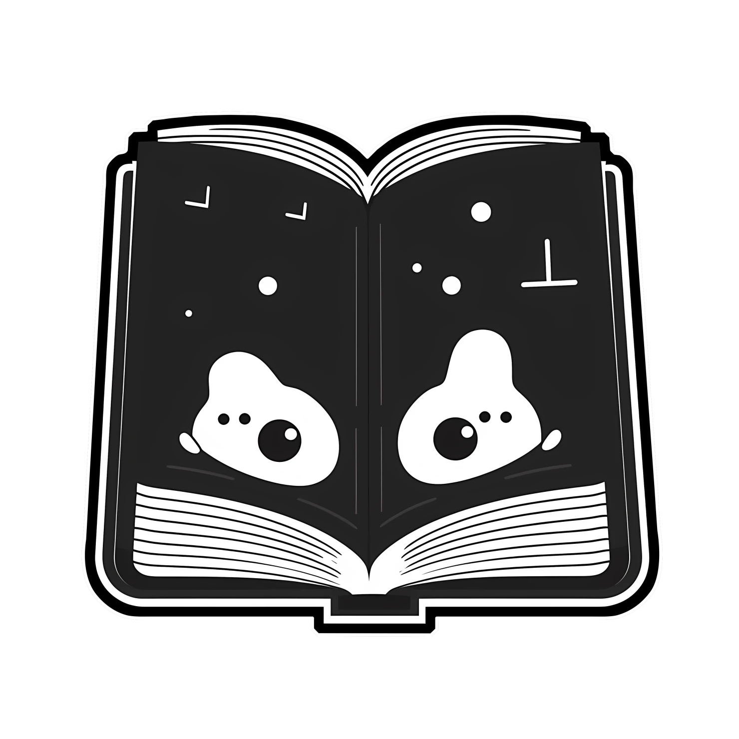 Kawaii book sticker isolated on transparent background #24155