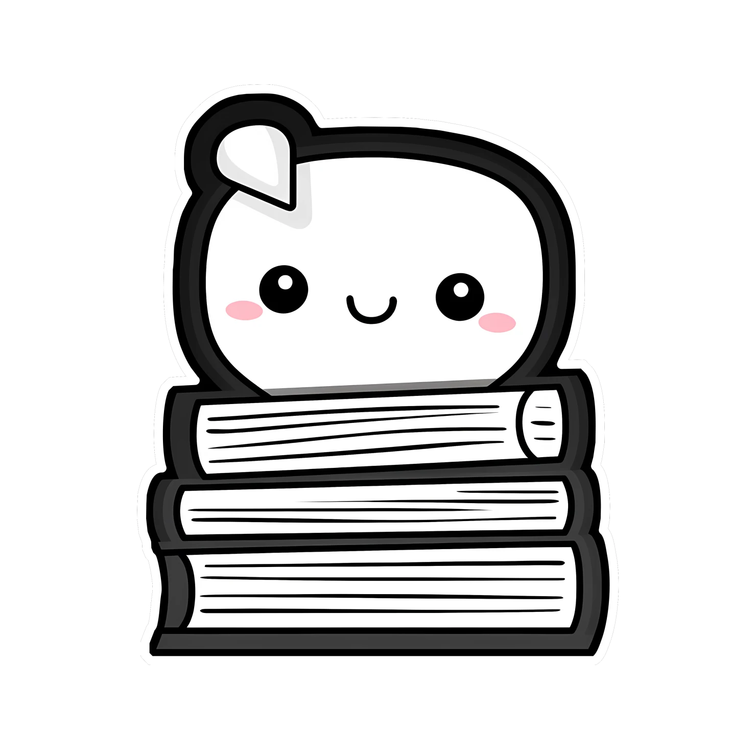 Kawaii book sticker isolated on transparent background #24160