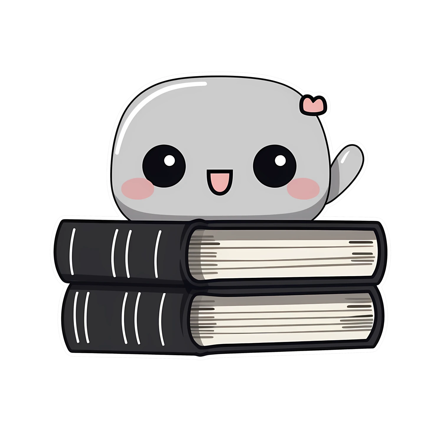 Kawaii book sticker isolated on transparent background #24162