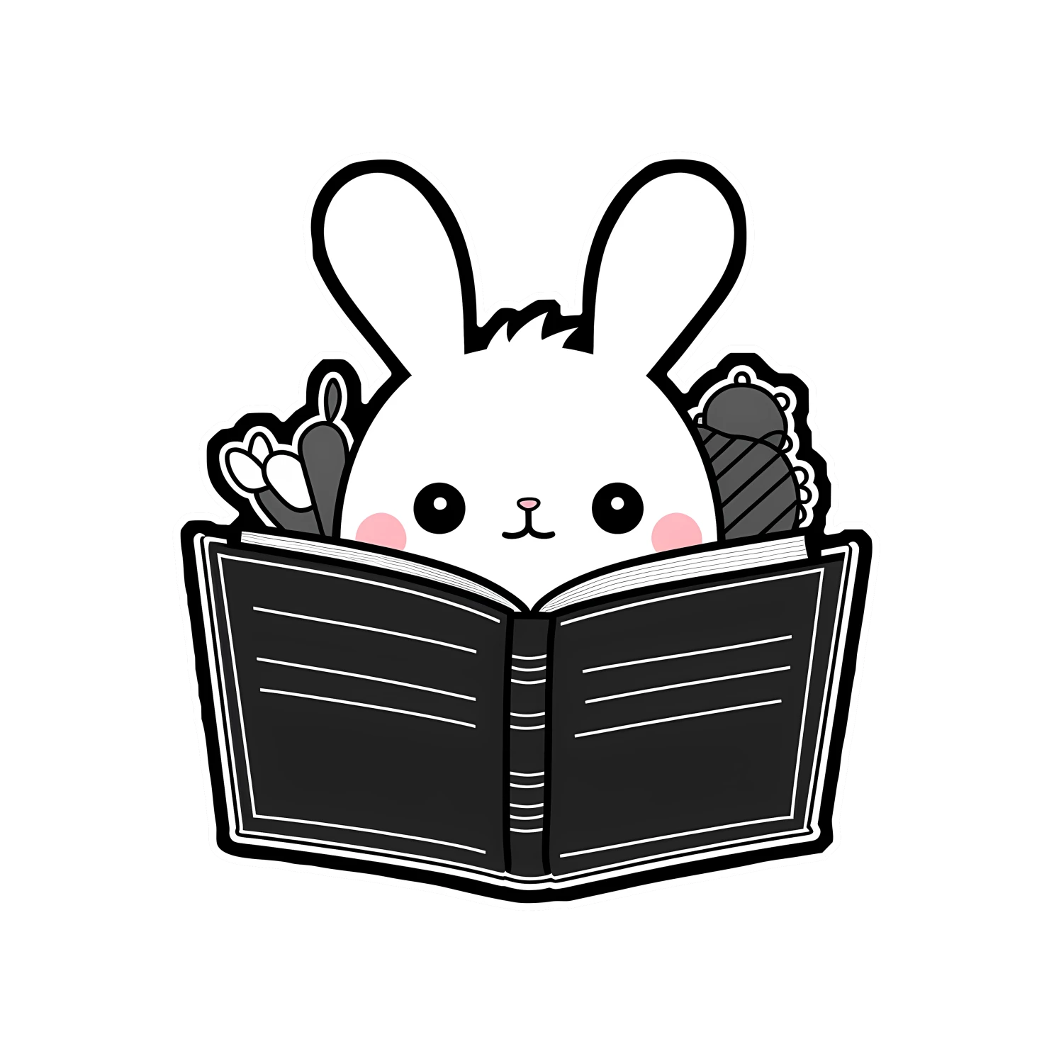 Kawaii book sticker isolated on transparent background #24163