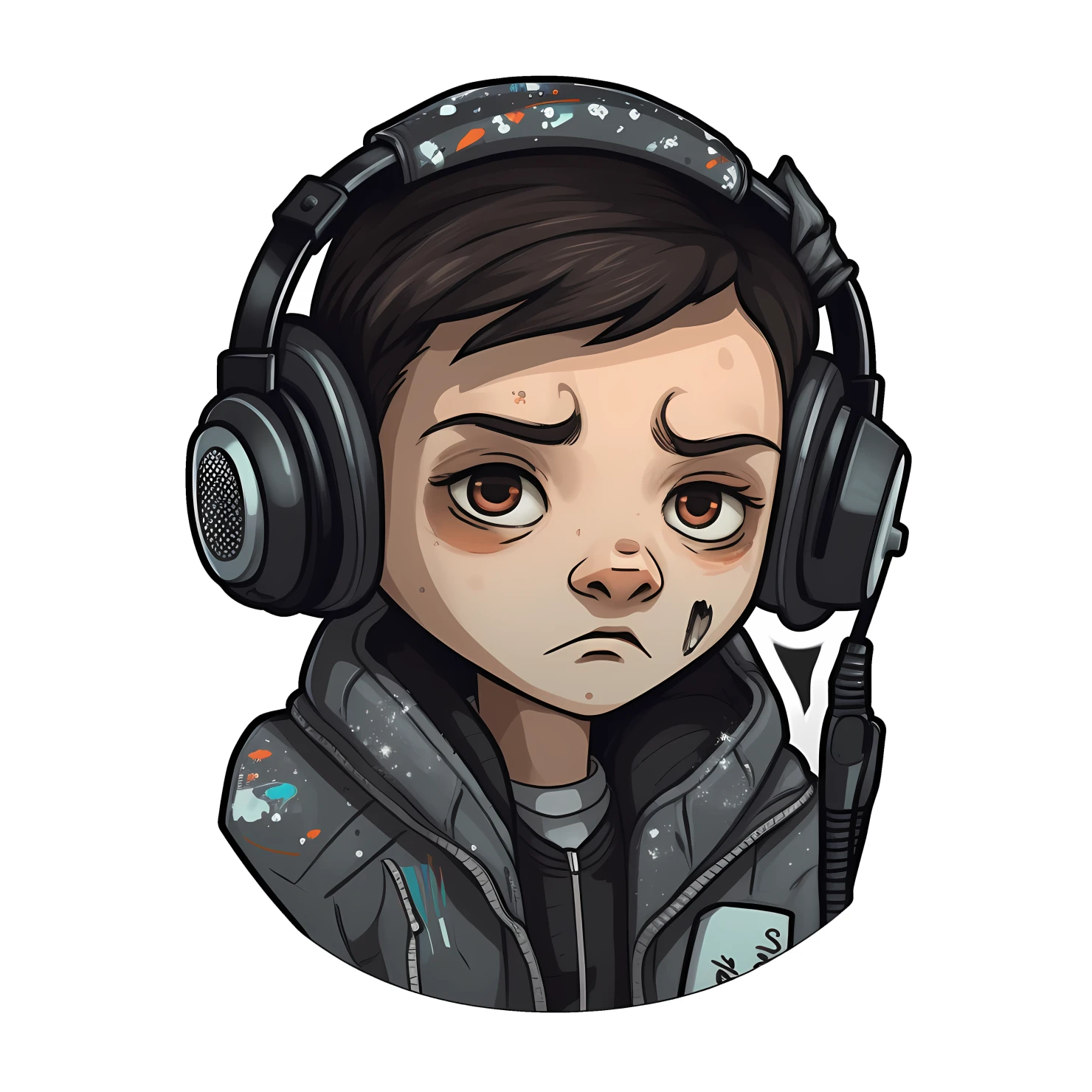 Kawaii boy sticker isolated on transparent background #24165