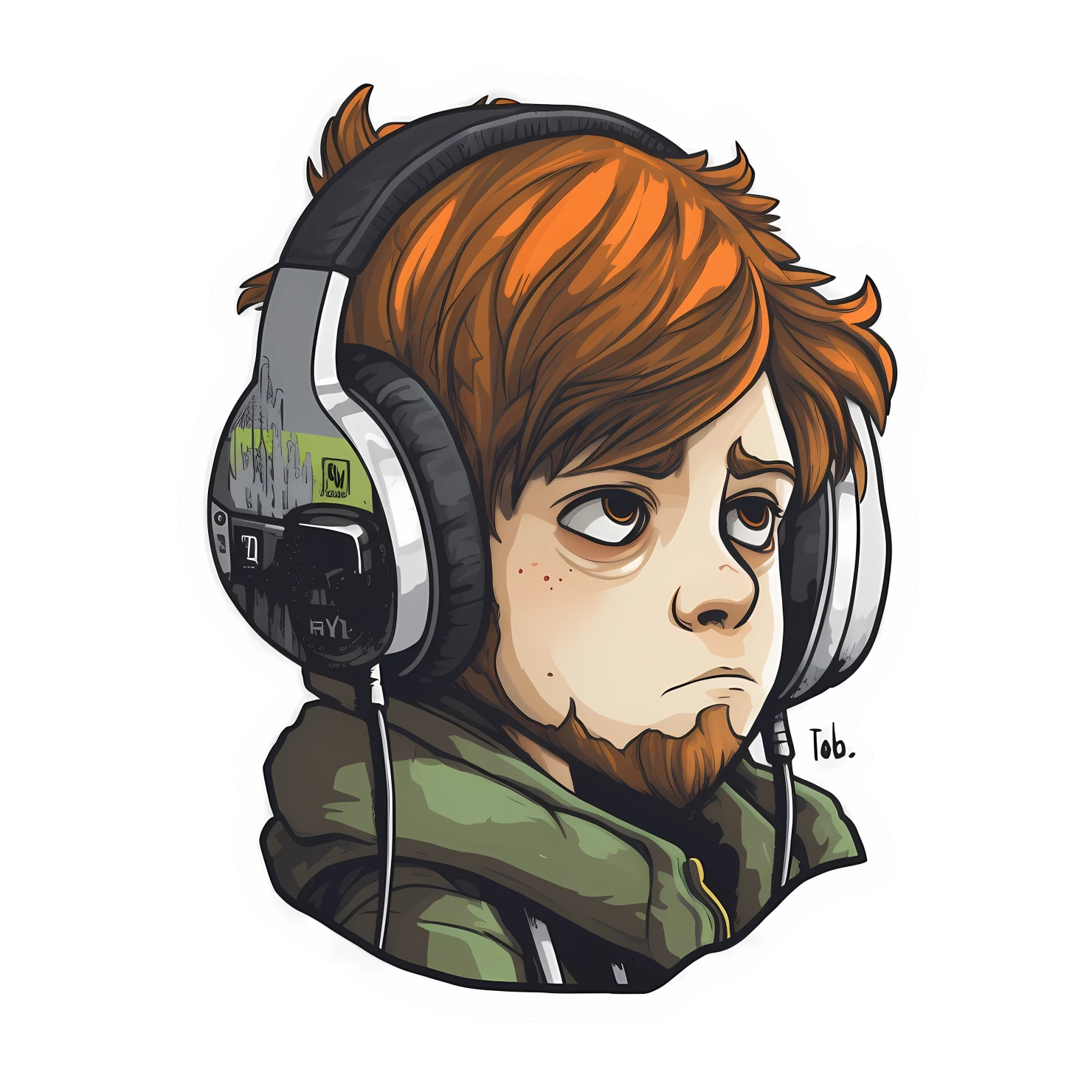 Kawaii boy sticker isolated on transparent background #24166