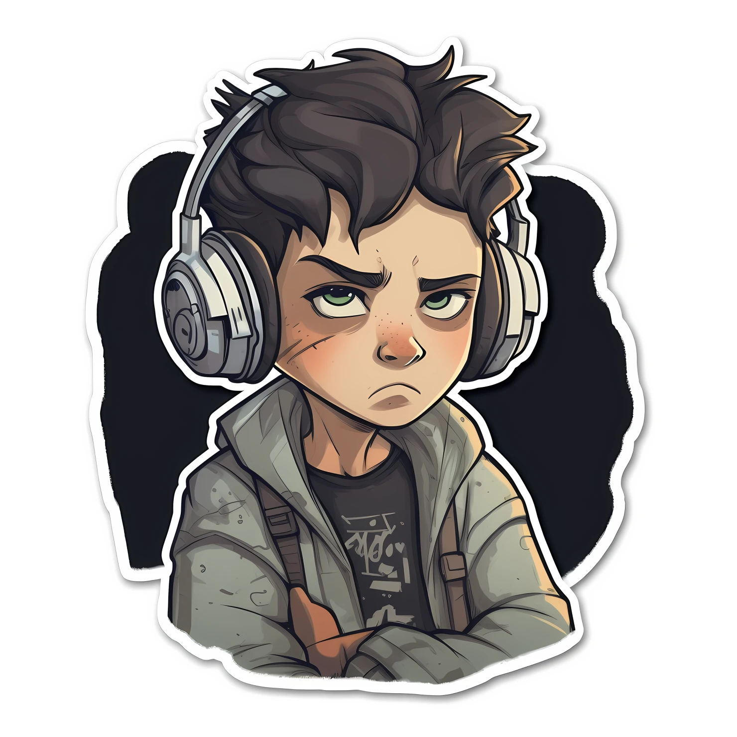 Kawaii boy sticker isolated on transparent background #24167
